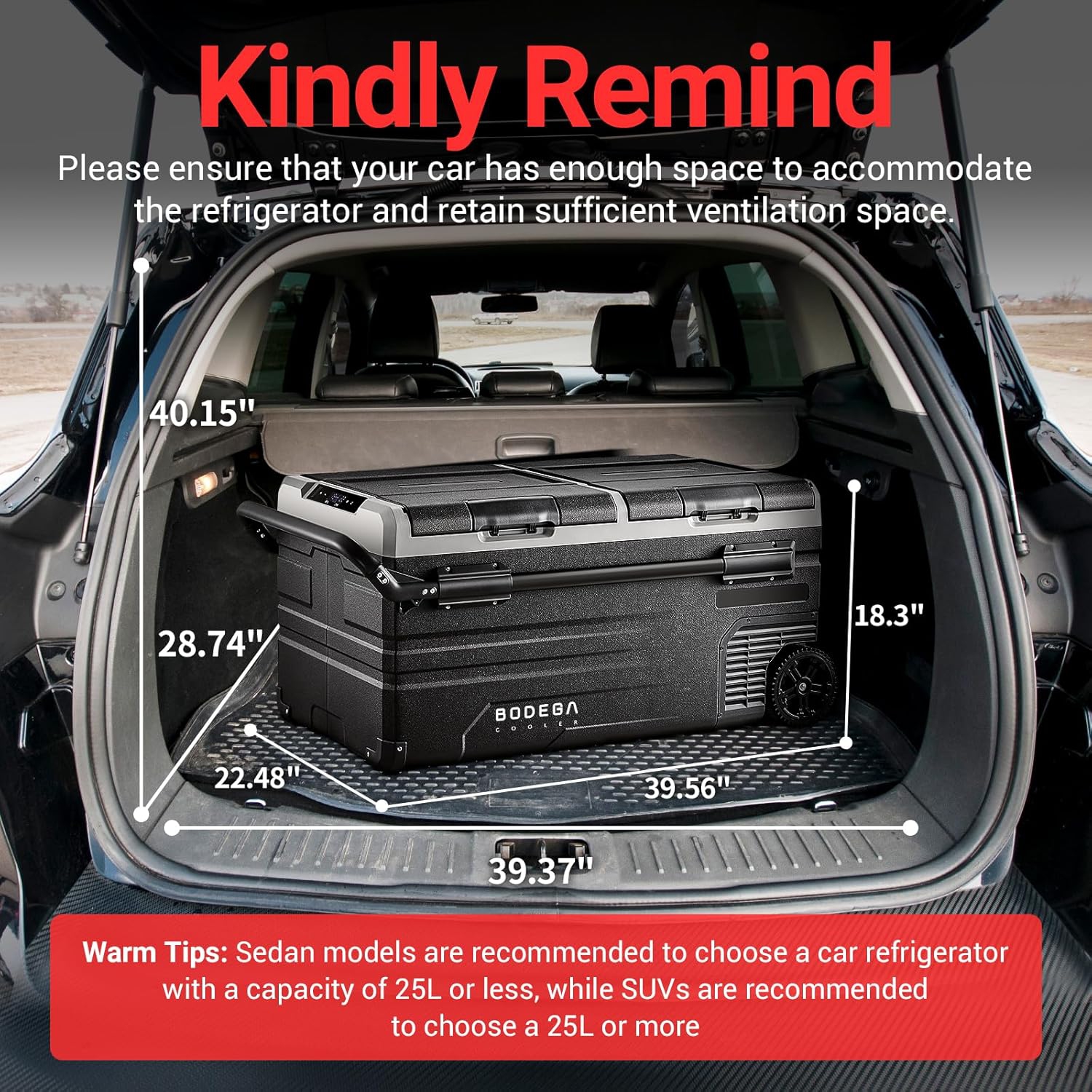 Réfrigérateur de 12 V de BODEGA, congélateur portatif, réfrigérateur de voiture, commande d'APPLICATION à deux zones, 53 pte（50&nbsp;L）-4-68,