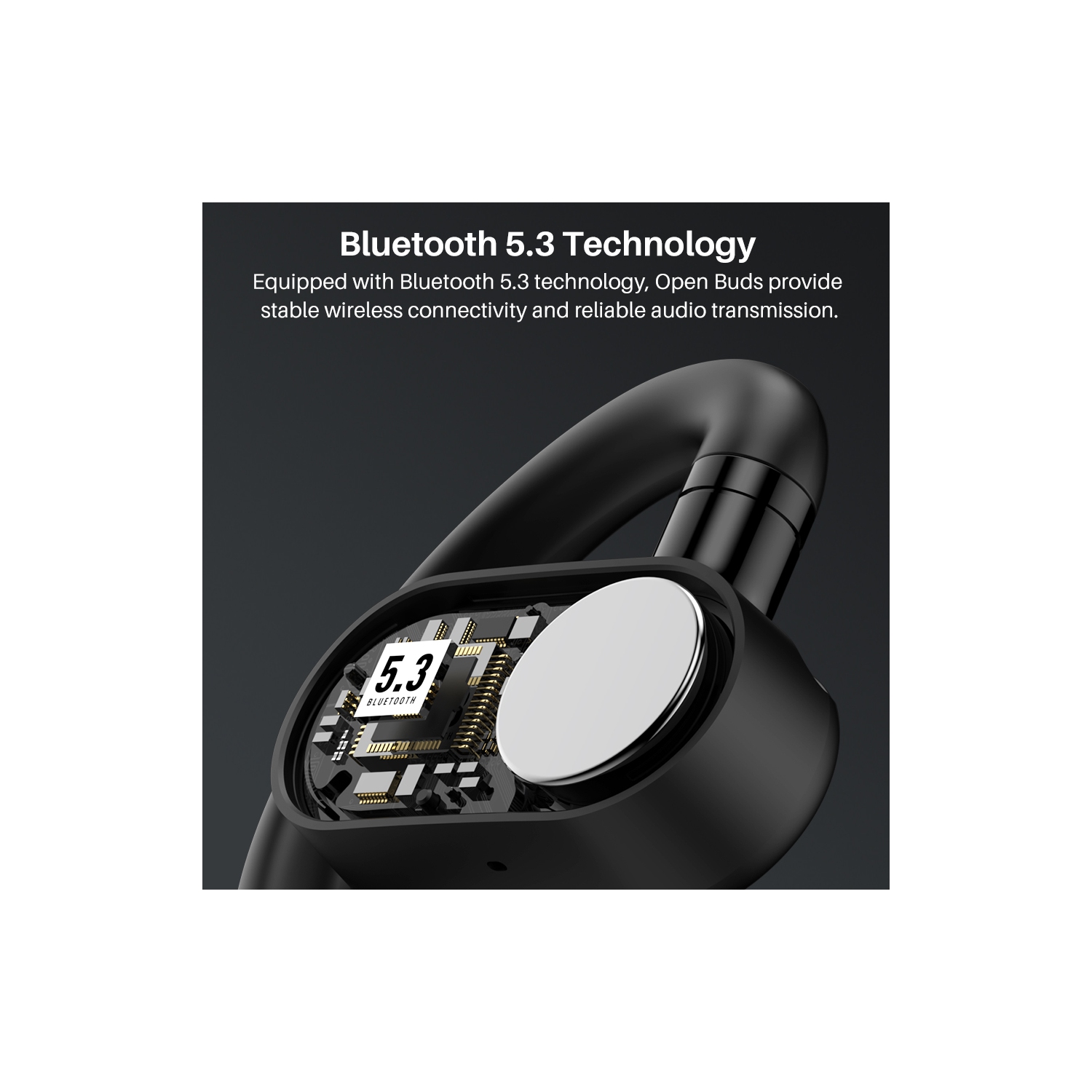 Écouteurs boutons 100 % ouverts sans fil OpenBuds de TOZO avec ajustement à angles multiples Bluetooth 5,3 et conception à deux axes pour un confort