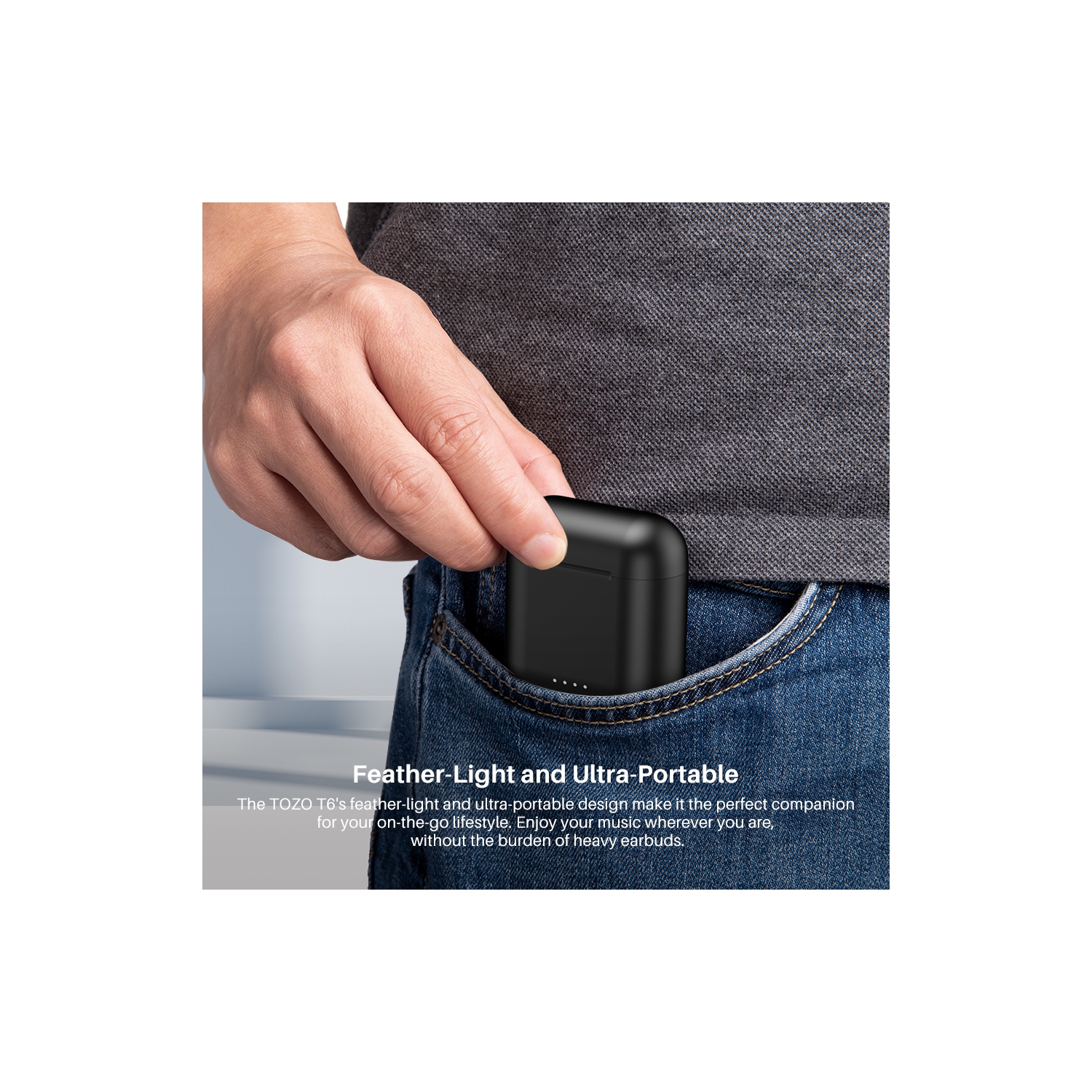 TOZO T6 mini Wireless Earbuds Bluetooth 5.3 Headphones, Ergonomic Design in-Ear Headset, 50Hrs Playtime with Wireless Charging Case, APP EQ