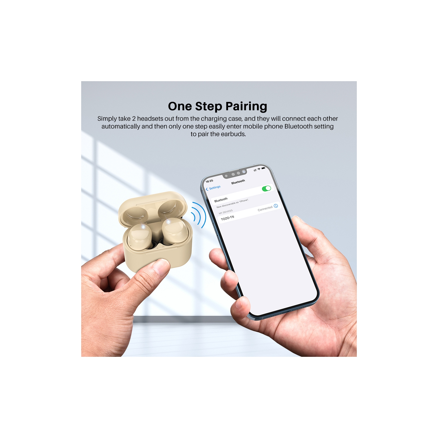 TOZO T6 mini Wireless Earbuds Bluetooth 5.3 Headphones, Ergonomic Design in-Ear Headset, 50Hrs Playtime with Wireless Charging Case, APP EQ