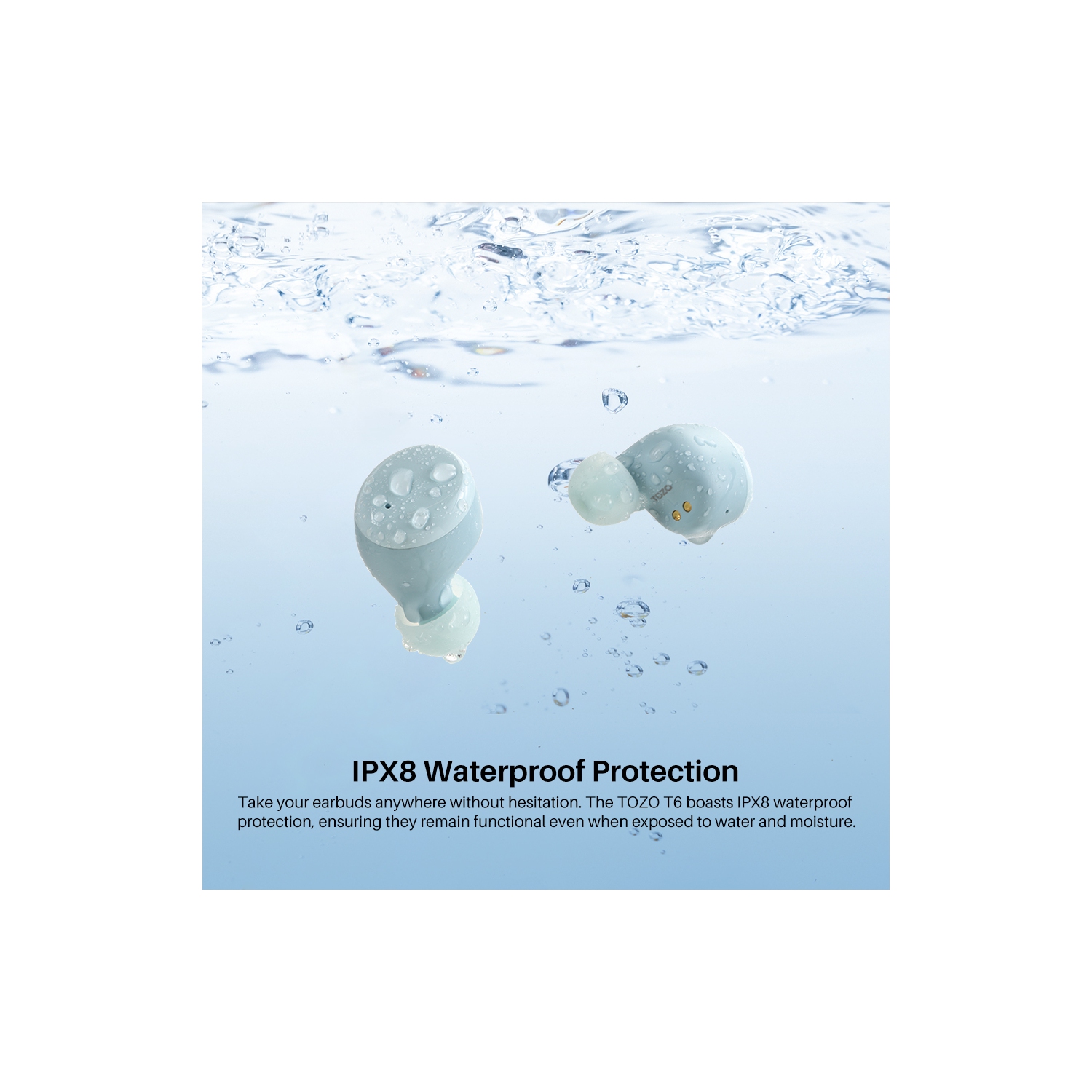 TOZO T6 mini Wireless Earbuds Bluetooth 5.3 Headphones, Ergonomic Design in-Ear Headset, 50Hrs Playtime with Wireless Charging Case, APP EQ