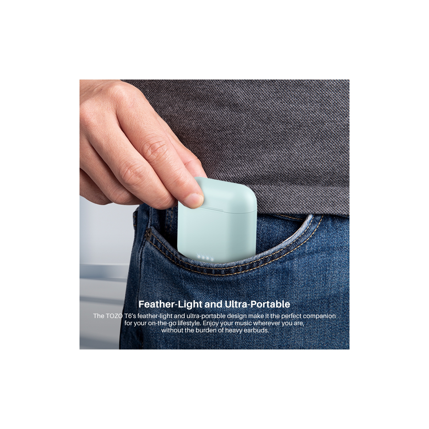 TOZO T6 mini Wireless Earbuds Bluetooth 5.3 Headphones, Ergonomic Design in-Ear Headset, 50Hrs Playtime with Wireless Charging Case, APP EQ