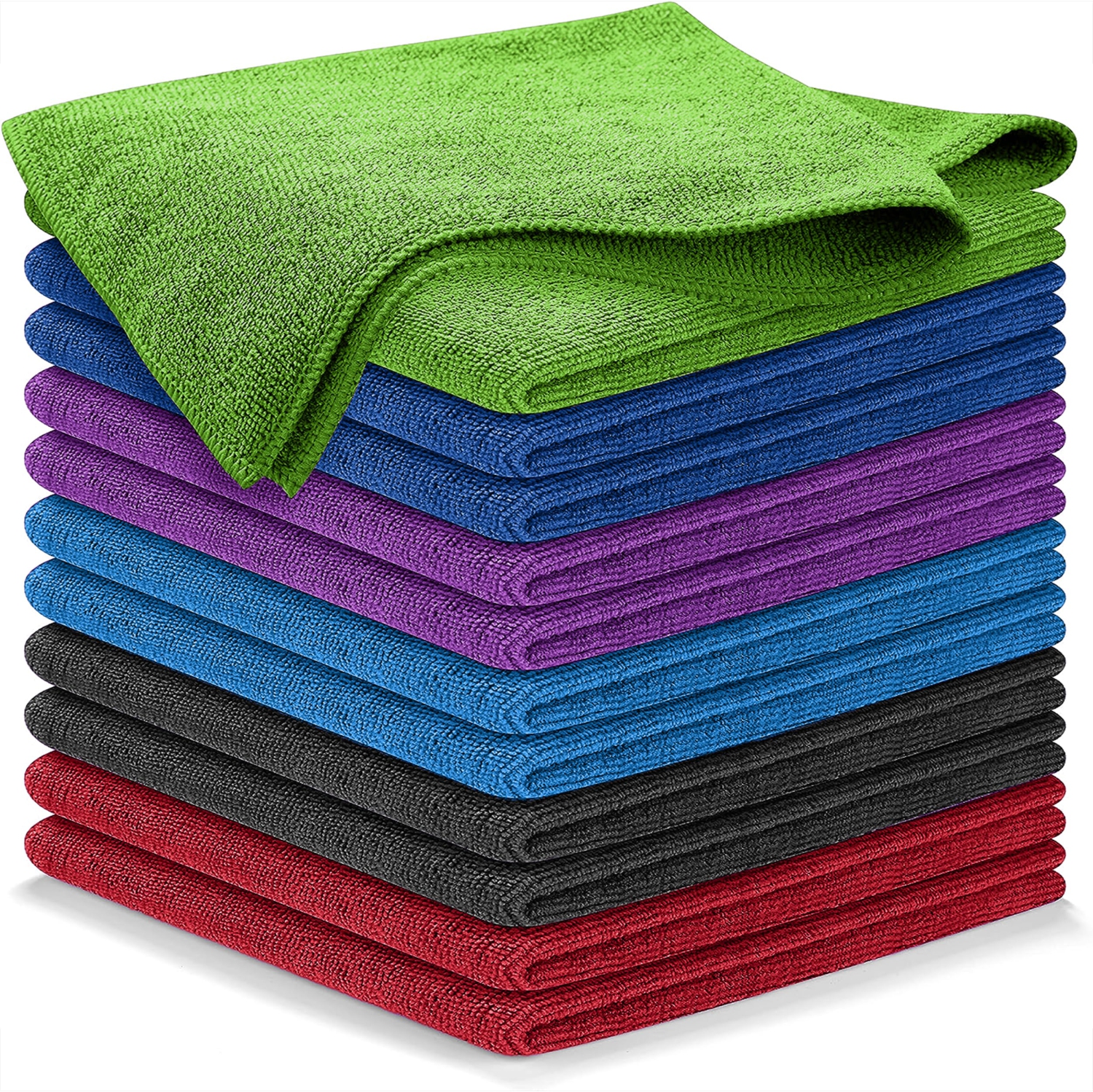 HYGIENX Microfiber Cleaning Cloth, 12”x12” 24 Pack Highly Absorbent Soft Dish Cloths, Reusable Quick Dry Rag Lint Free Washcloth Towel for Kitchen