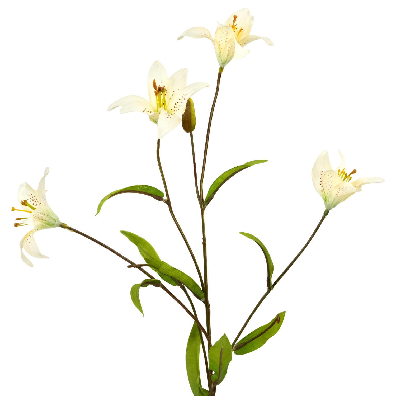 Tiger Lily Artificial Two-Tone Floral Spray - 26" - Beige and Green