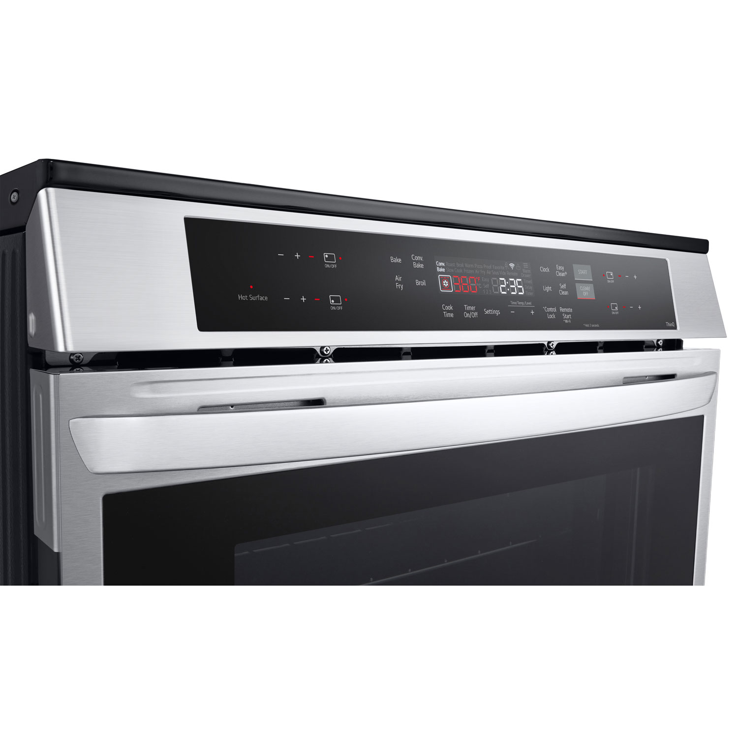 Cuisinière à induction intelligente encastrable avec convection véritable et friture à l'air 6,3 pi³ 30 po de LG - Inox