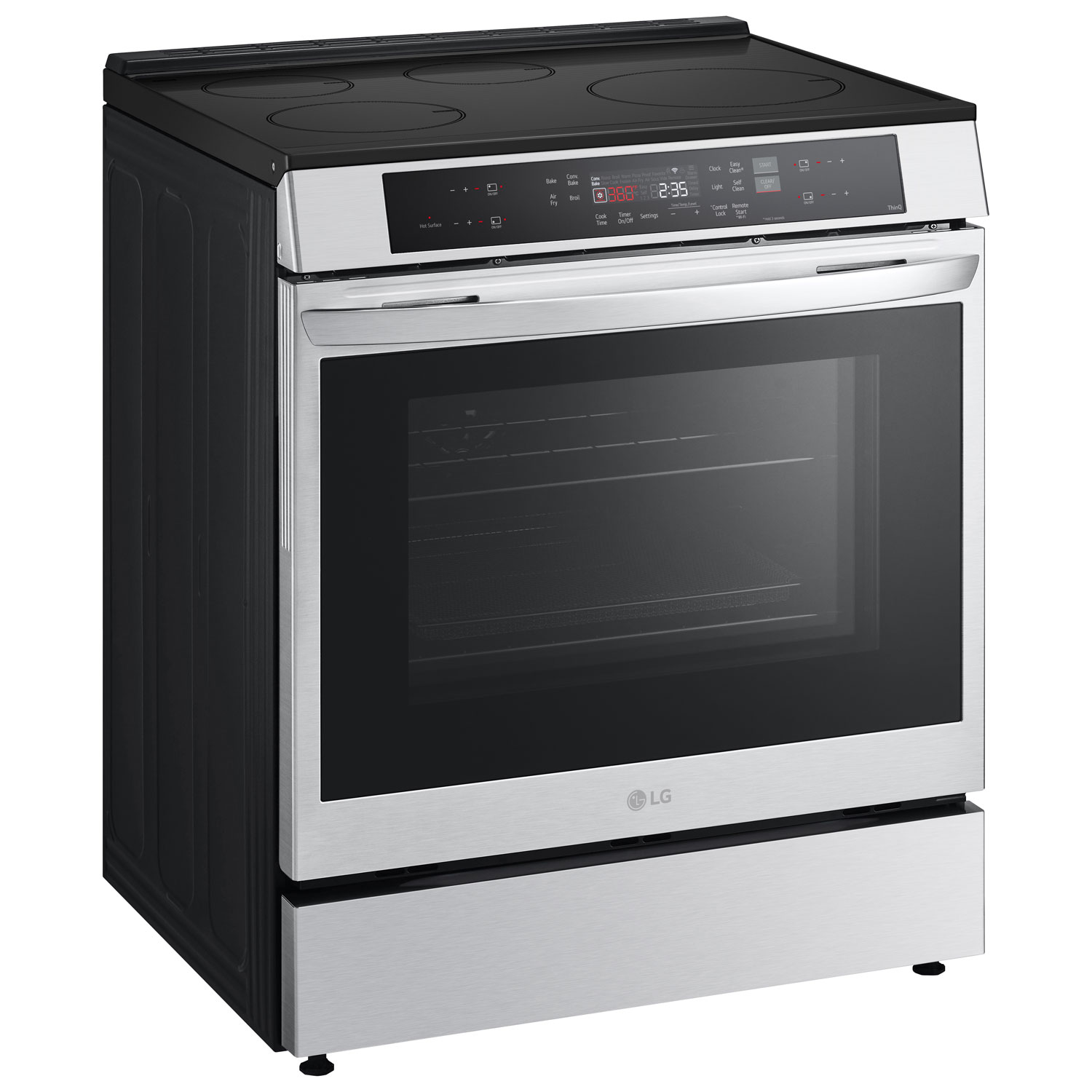Cuisinière à induction intelligente encastrable avec convection véritable et friture à l'air 6,3 pi³ 30 po de LG - Inox