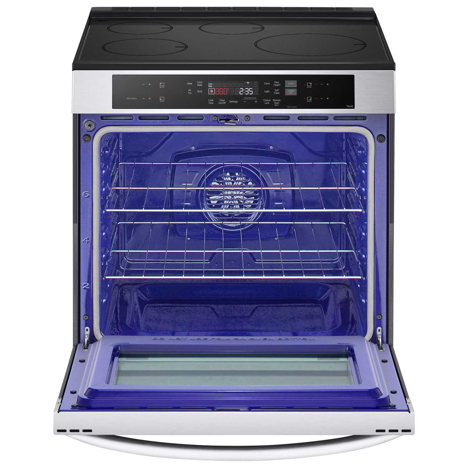 Cuisinière à induction intelligente encastrable avec convection véritable et friture à l'air 6,3 pi³ 30 po de LG - Inox