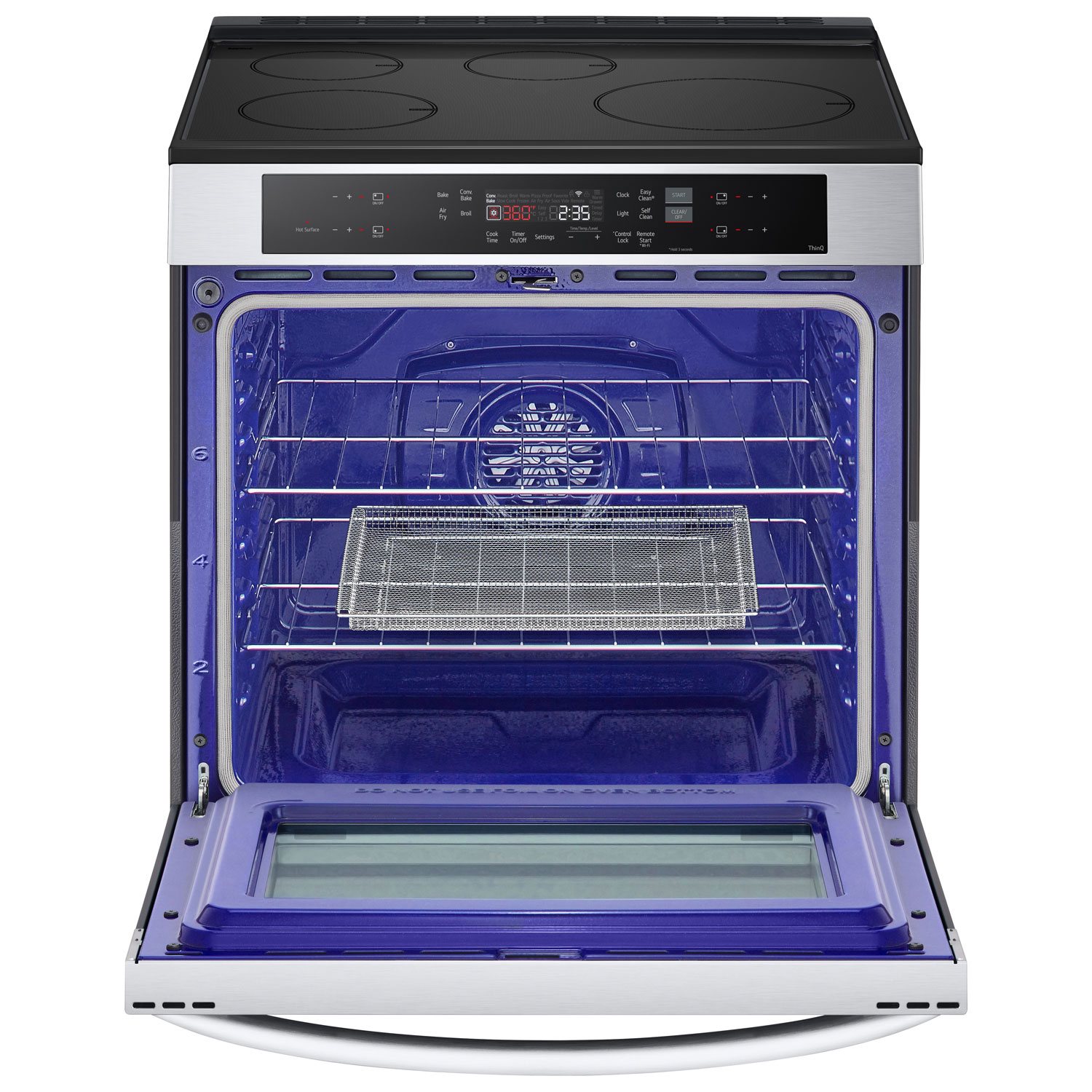 Cuisinière à induction intelligente encastrable avec convection véritable et friture à l'air 6,3 pi³ 30 po de LG - Inox