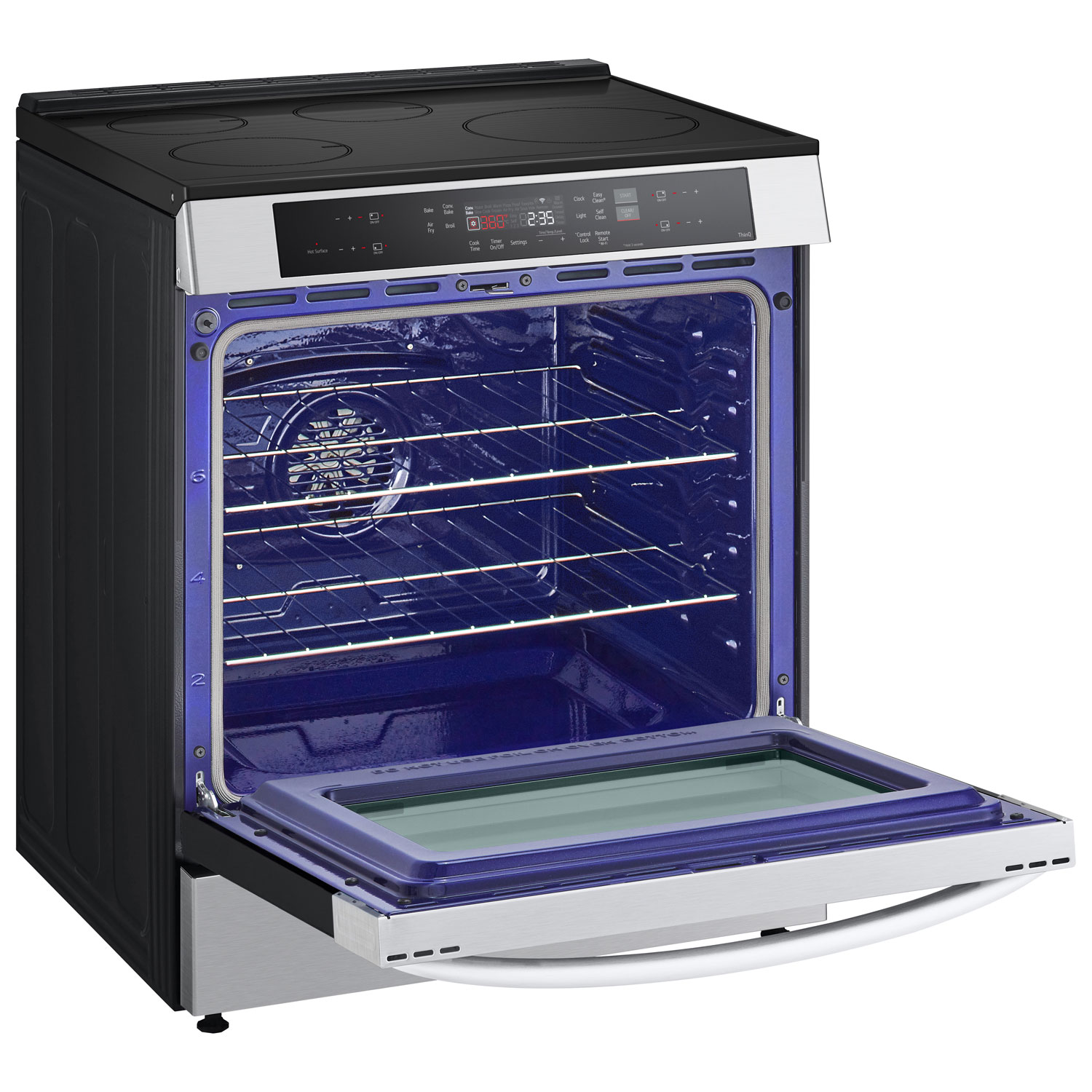 Cuisinière à induction intelligente encastrable avec convection véritable et friture à l'air 6,3 pi³ 30 po de LG - Inox