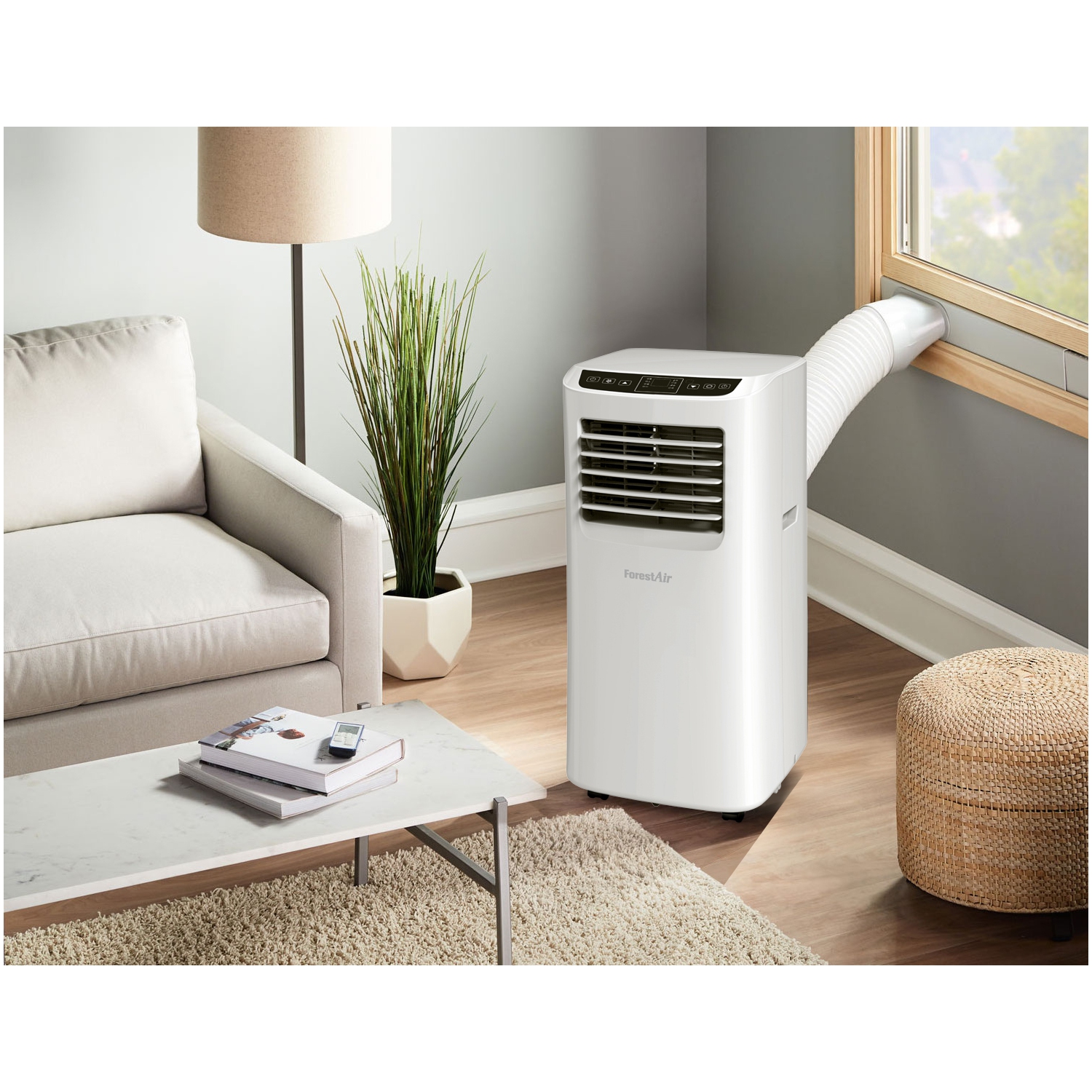 Climatiseur 5000&nbsp;BTU portatif 3-en-1 SACC de Forest Air – Fonctions de refroidissement, de déshumidification et de ventilateur pour les petites