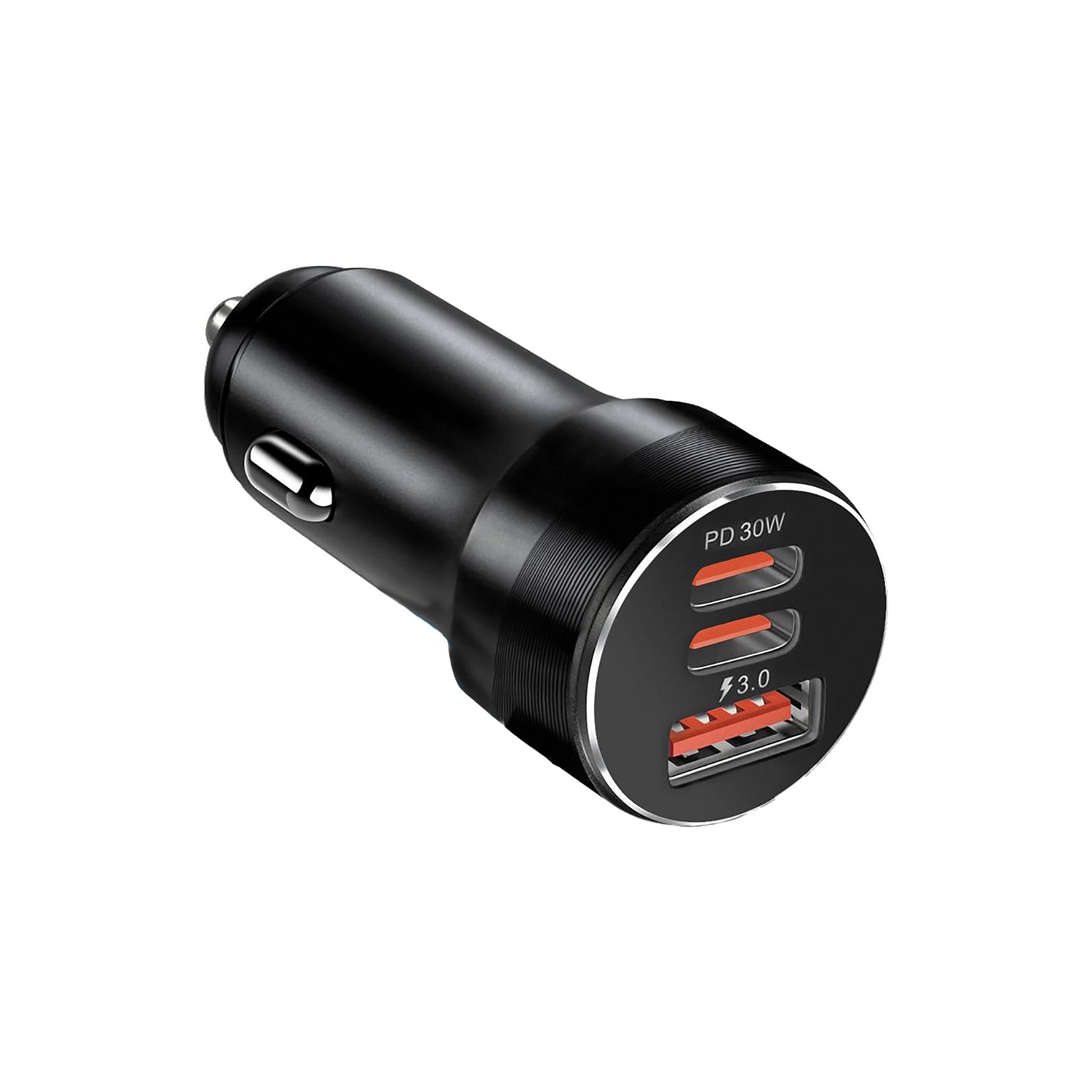 ELink – Chargeur pour l’auto avec deux ports USB de type C et un port USB-A, chargement rapide, noir