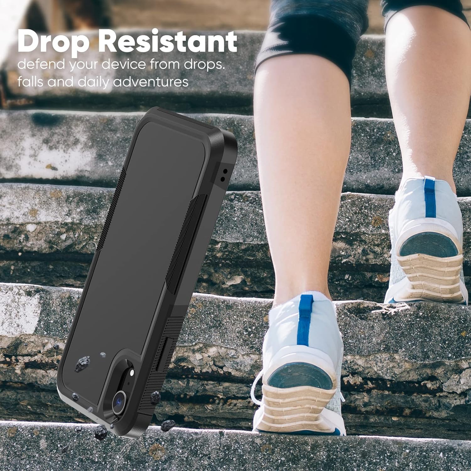 [CS] Étui rigide double couche Armor Rubber Armor Bumper pour iPhone XR, noir