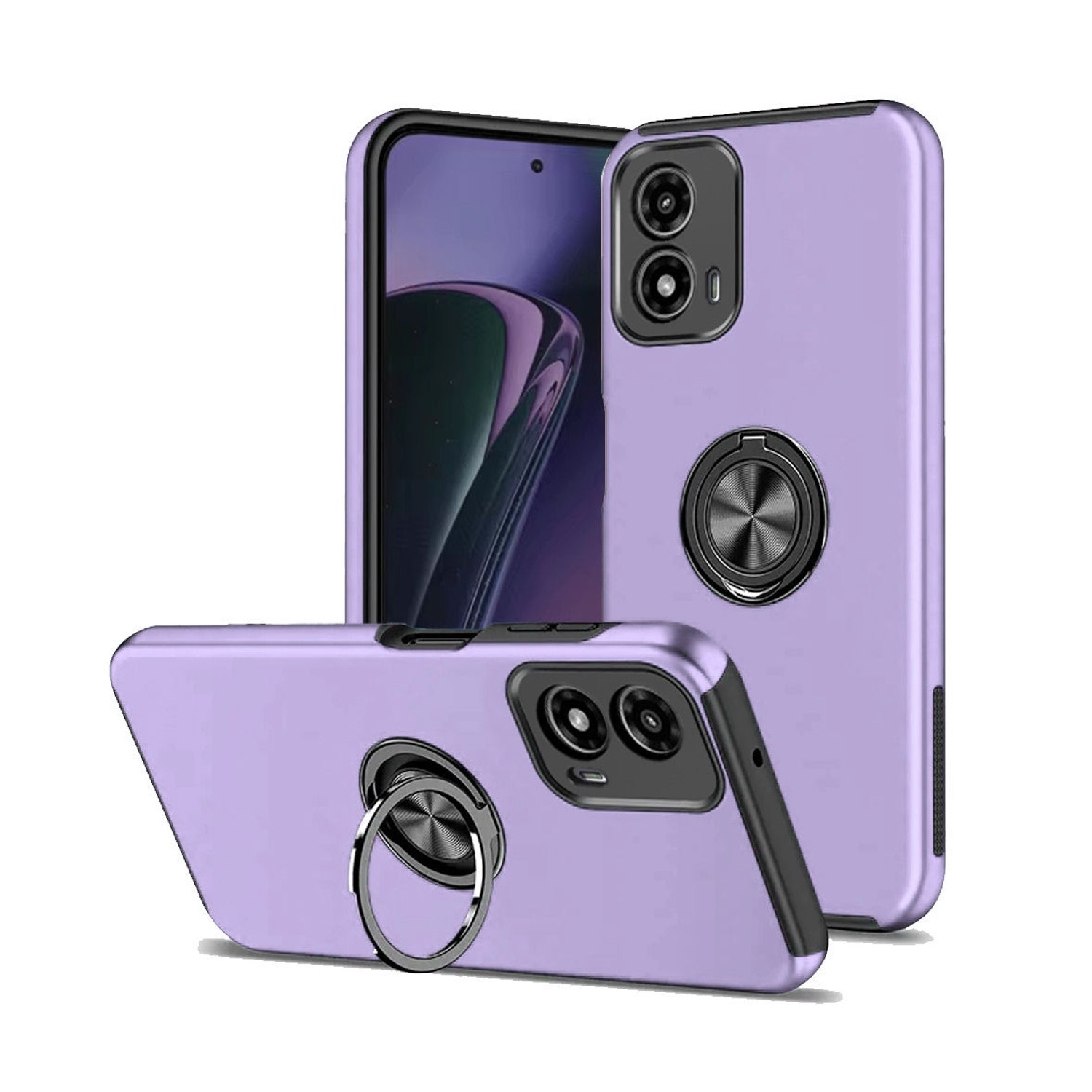 [CS] Étui en anneau invisible avec béquille magnétique hybride pour Moto G Stylus 5G 2024 de Motorola, violet