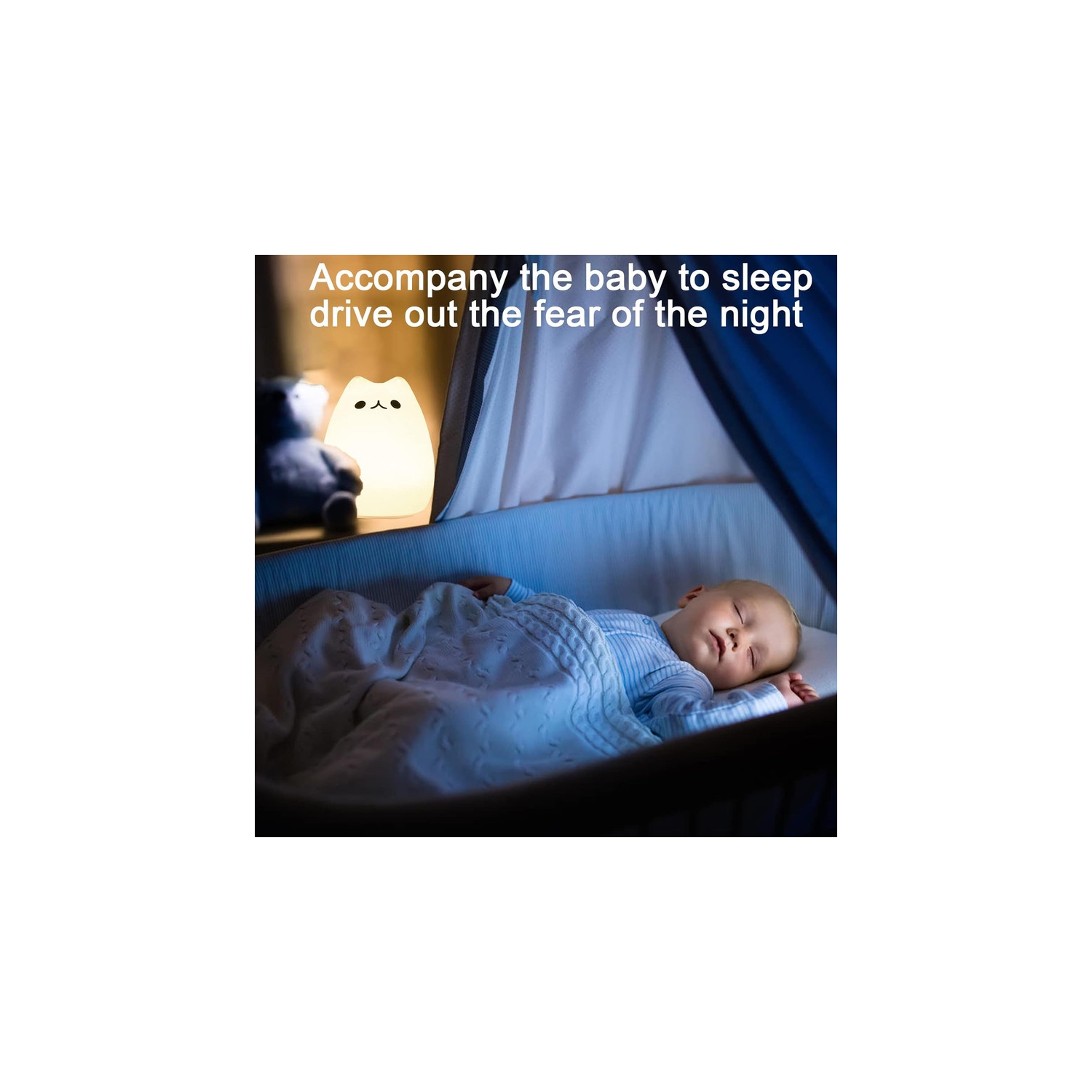 YOULIGHTS Veilleuse portative en silicone pour enfants, avec modes de respiration blanc chaud et 7 couleurs, pour bébés, enfants, tout-petits,