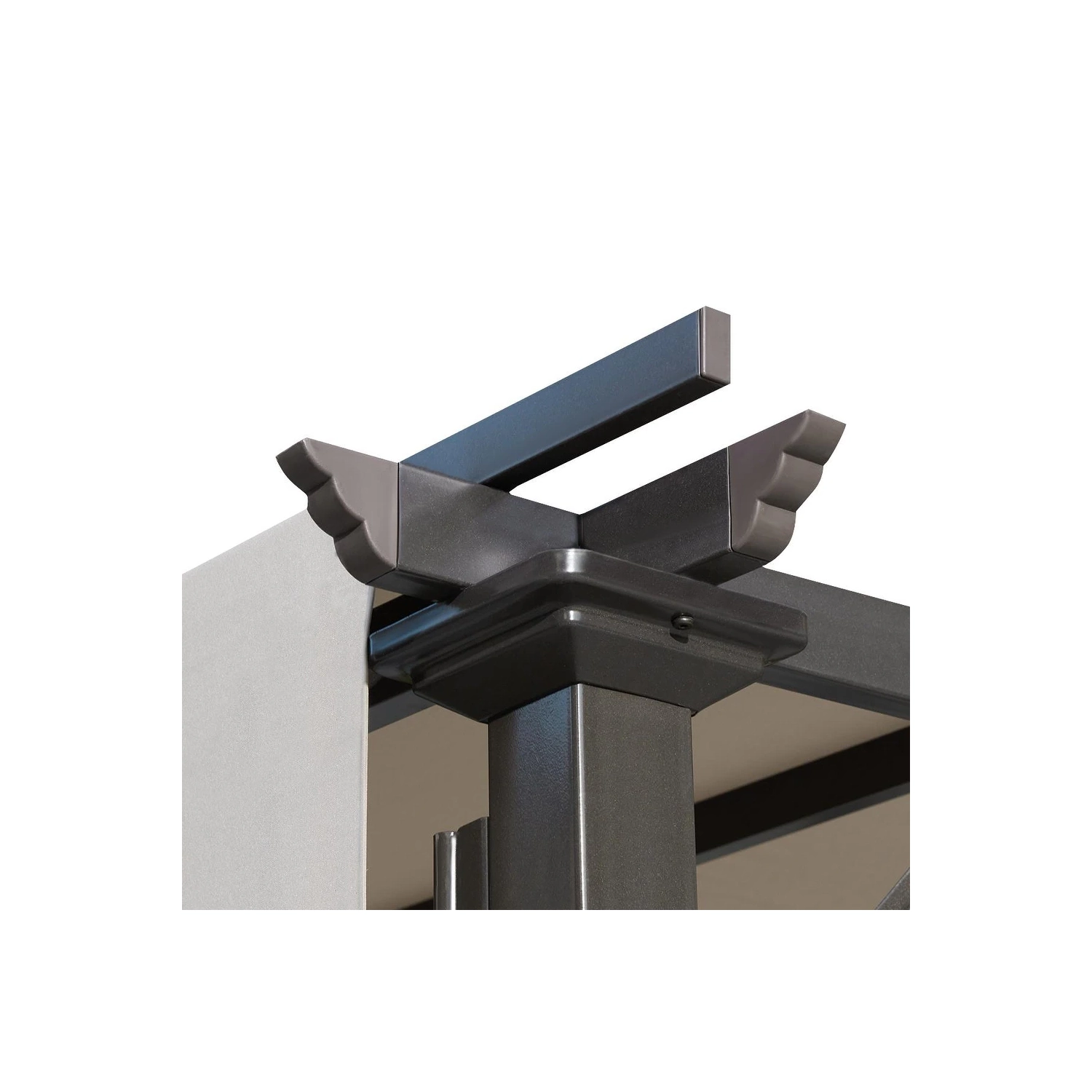 Pergola d'extérieur Erommy de 10 x 10 pi, abris de jardin avec cadre et abat-jour en acier, noir