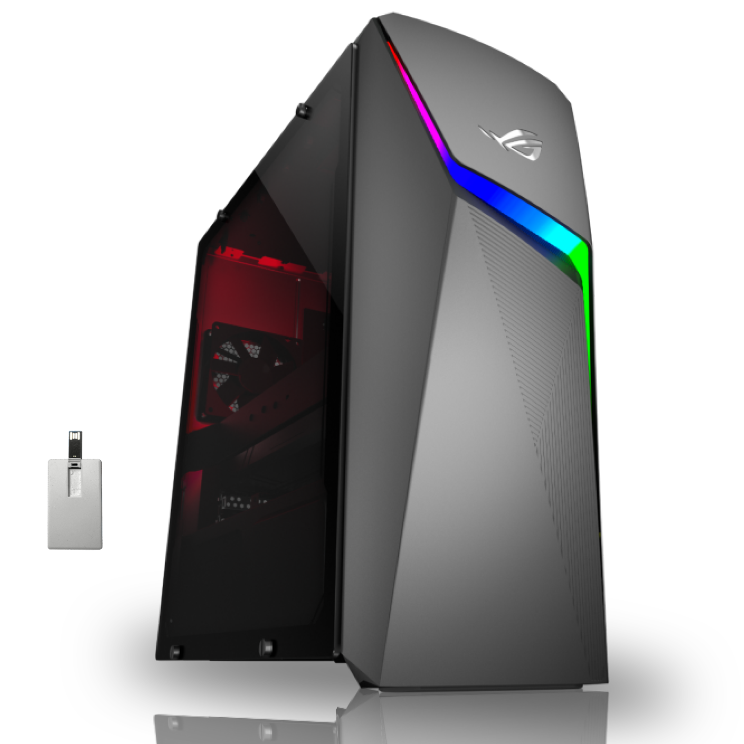 ASUS ROG Gaming Desktop, Intel Core i5-11400F Processor, 1TB PCIe SSD + 1TB HDD, 32GB DDR4 RAM, NVIDIA GeForce GTX 1660TI 6GB DDR6, Win 11, Grey, 32GB Hotface USB Card