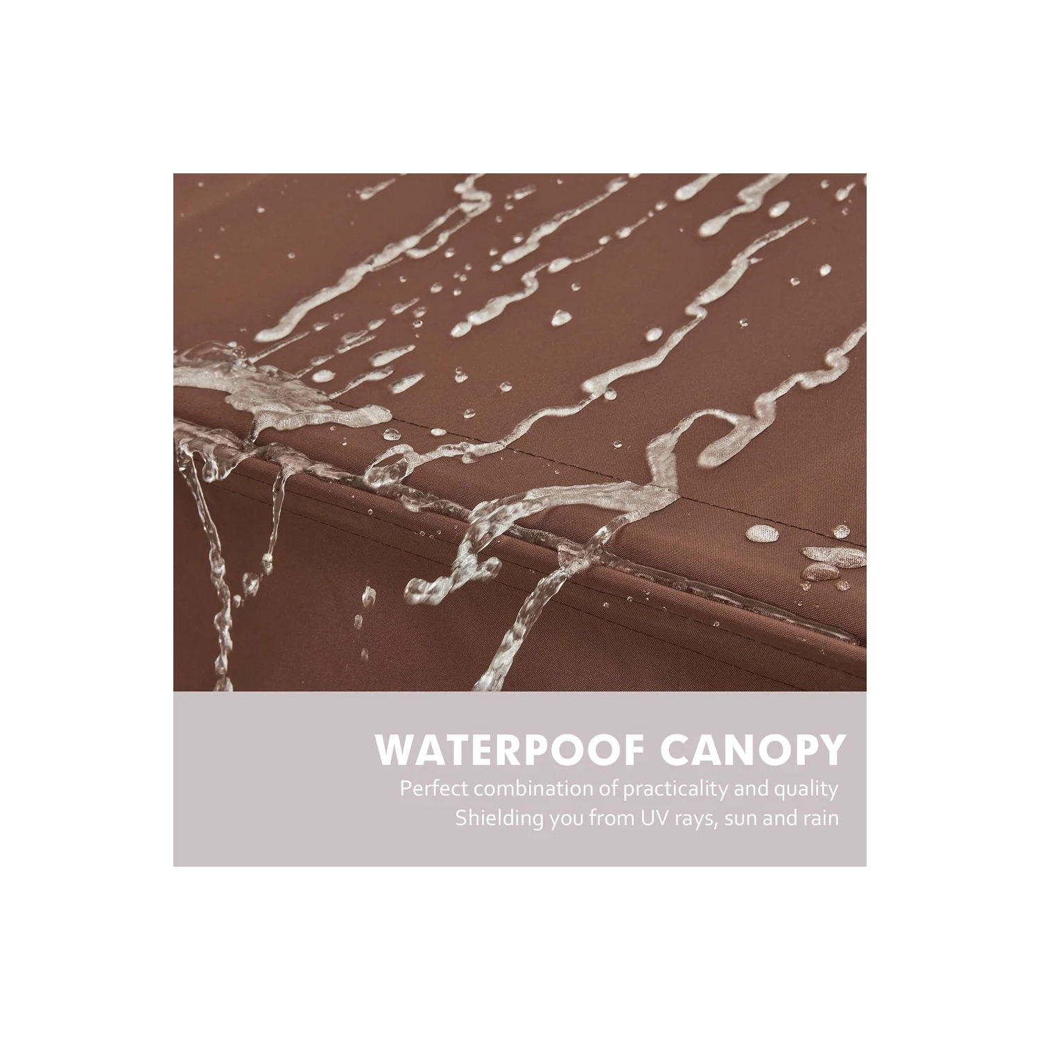 Bancs coulissants pour l'extérieur avec auvent et moustiquaire de 42 po x 88 po d'Erommy avec cadre en aluminium, 4 chaises berçantes de patio – Brun