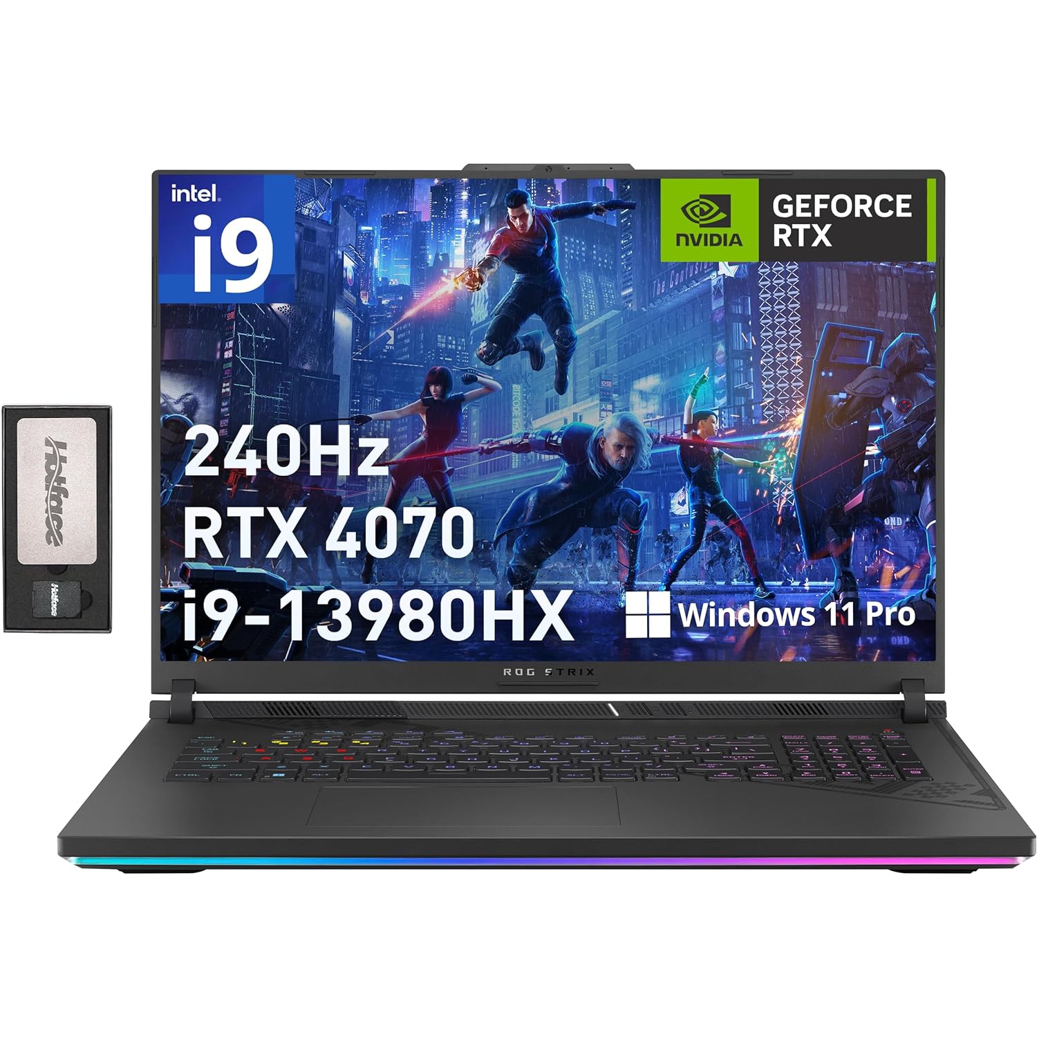 ASUS ROG Strix 18" 240Hz QHD Gaming Laptop, Intel i9-13980HX, NVIDIA GeForce RTX 4070 8GB, 2TB SSD, 32GB DDR5, Win 11 Pro, Gray, 256GB Docking Station Set