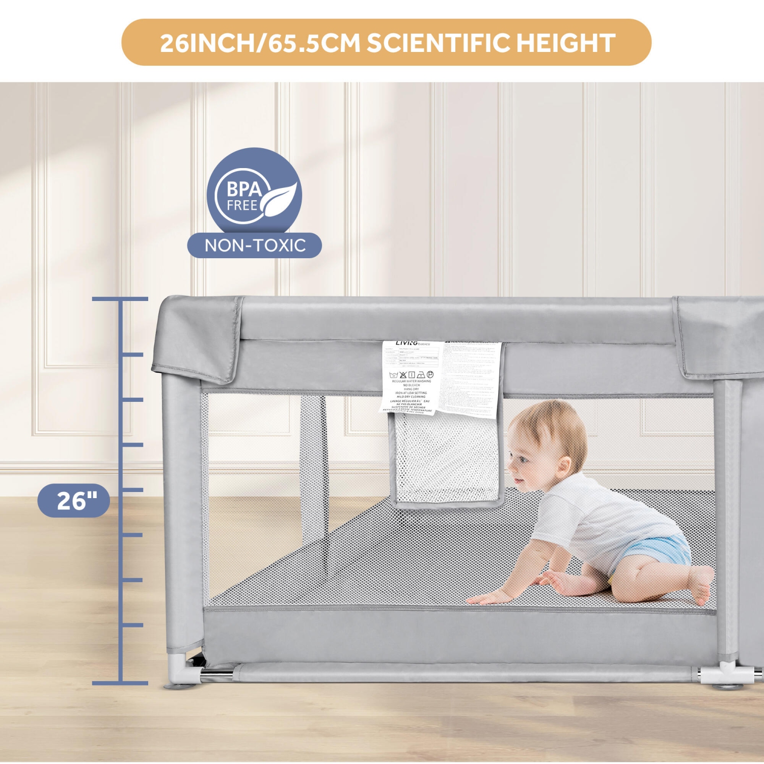 Extra Large Baby Playpen, 186x156x65cm Baby Playard Kids Activity Center Infant Playing Game Fence Baby Gates with Door