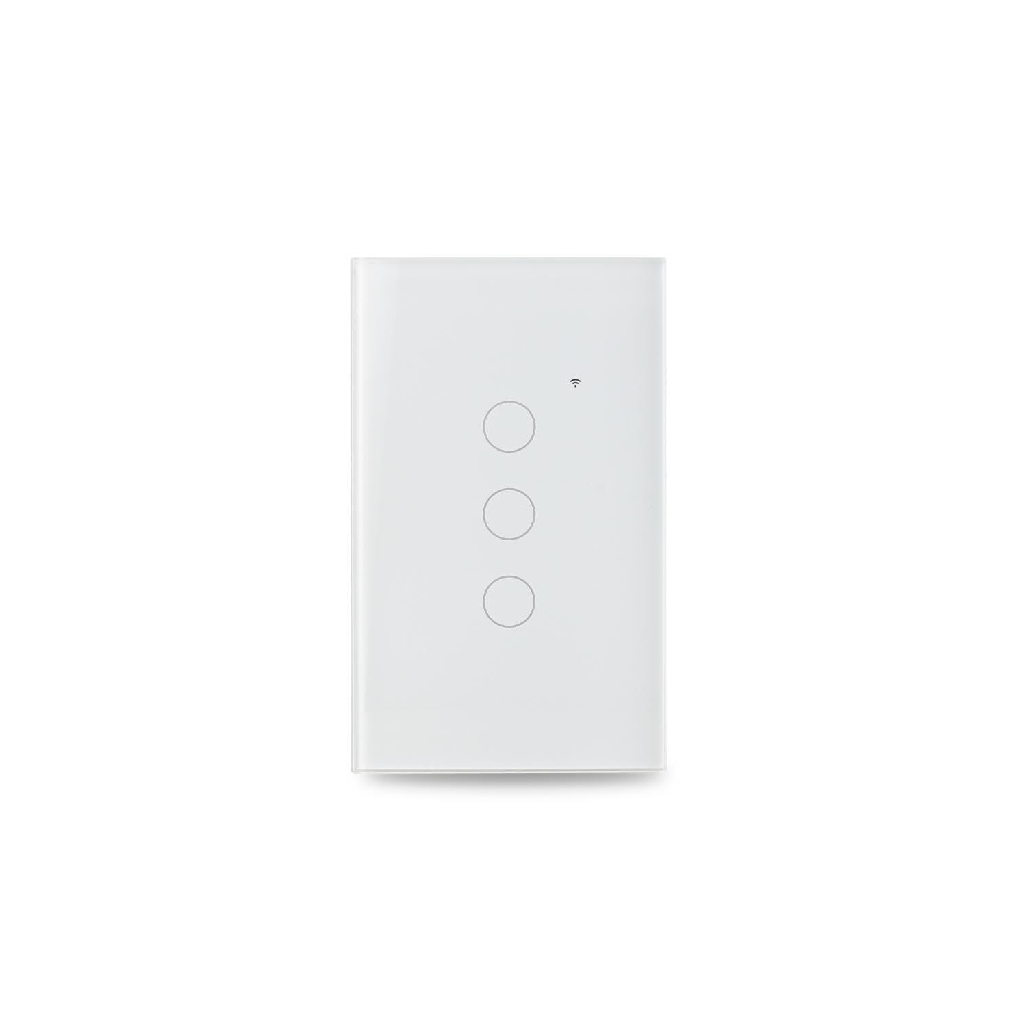 Commutateur Wi-Fi intelligent de Lloyd, compatible avec Alexa et Google Home, 100-240&nbsp;V~ 50/60&nbsp;Hz, 15&nbsp;A, verre trempé, couleur : Blanc.