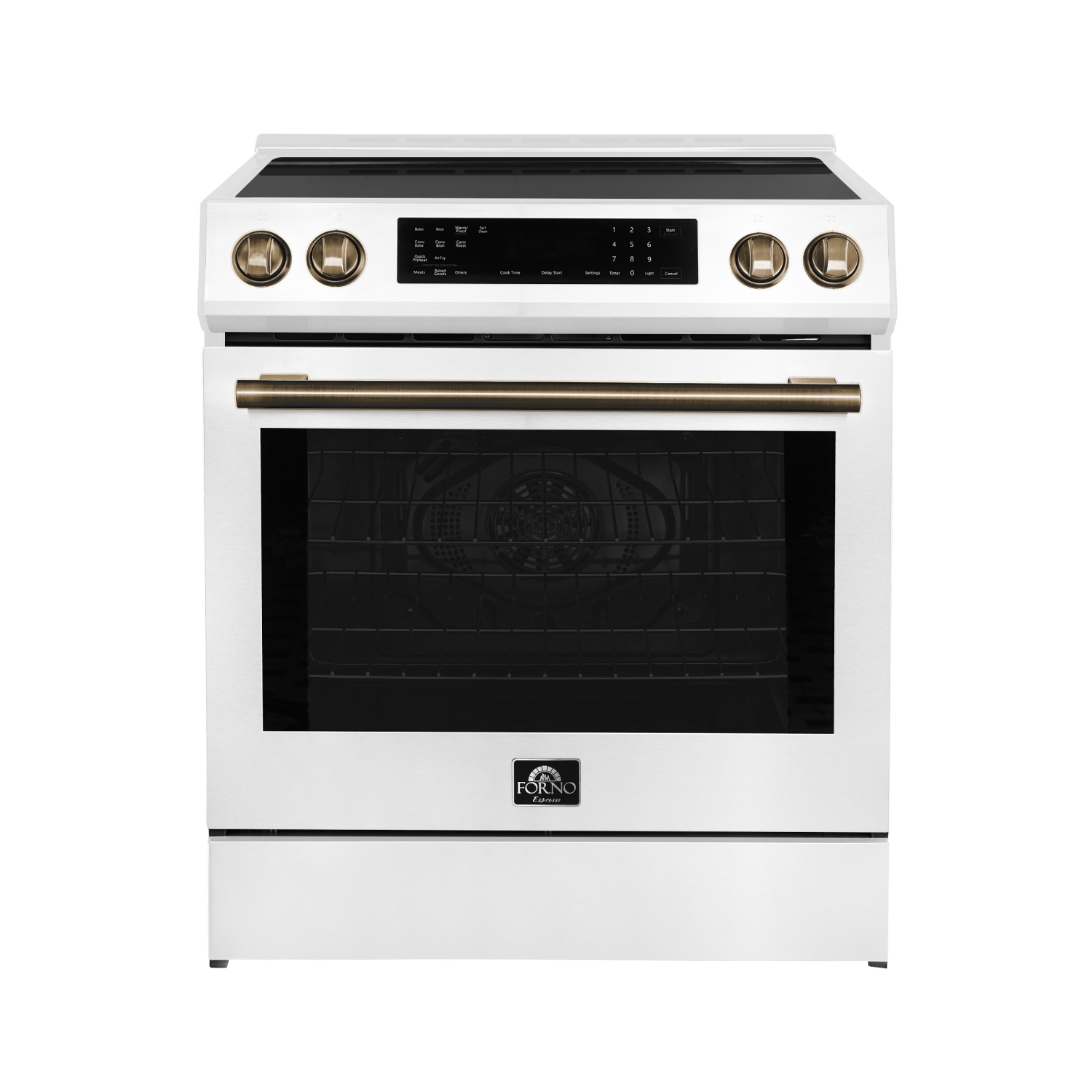 Forno Donatello – Cuisinière à induction encastrable de 30&nbsp;po, espresso, blanc