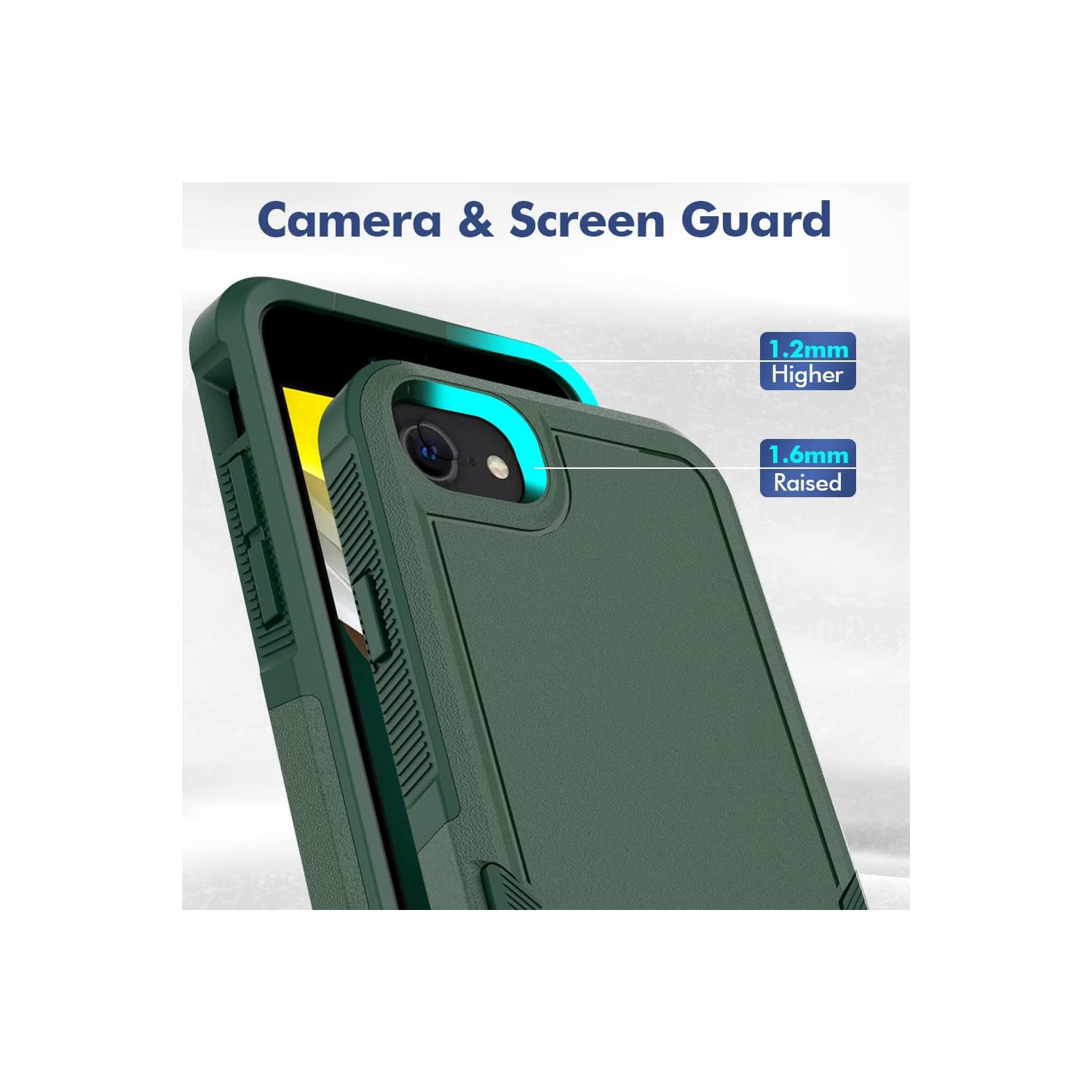 XCRS Apple iPhone SE 3rd génération/iPhone SE 2nd génération/iPhone 7/iPhone 8 Étui Comm double couche robuste, robuste, étui Tuff Cover