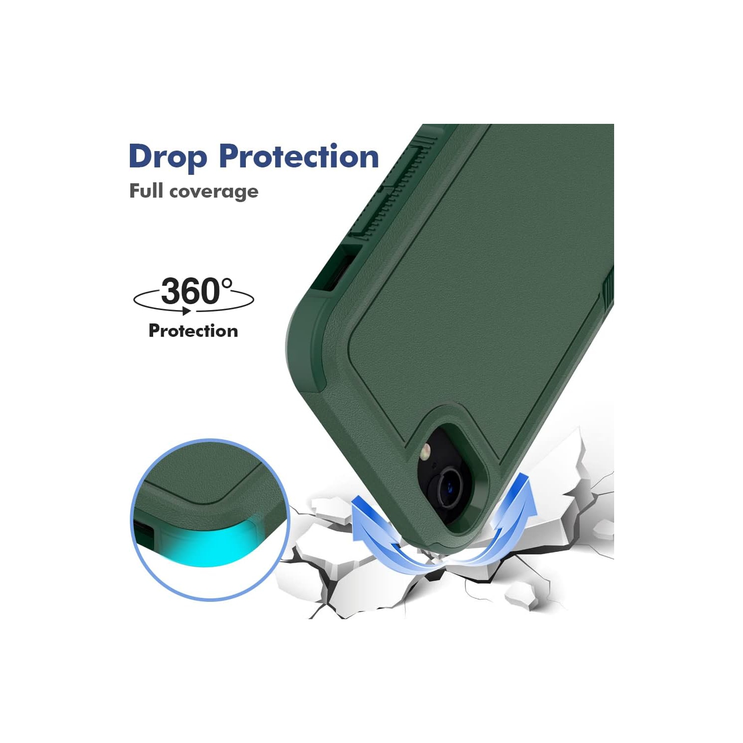 XCRS Apple iPhone SE 3rd génération/iPhone SE 2nd génération/iPhone 7/iPhone 8 Étui Comm double couche robuste, robuste, étui Tuff Cover