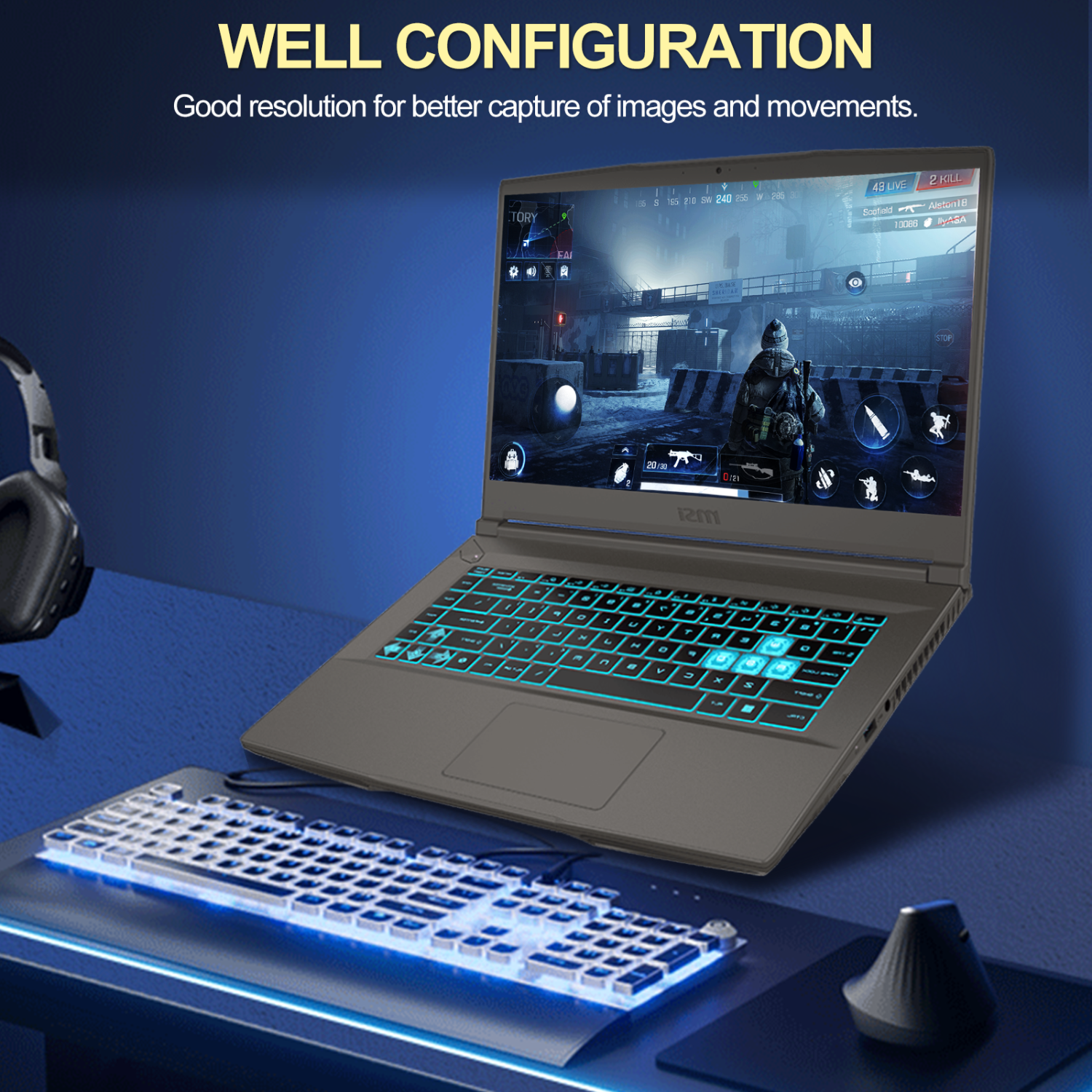 MSI Thin 15.6" FHD 1920 x 1080 144hz IPS Gaming Laptop - Intel Core i5-12450H - Nvidia Geforce RTX 2050 - 32 GB RAM - 512 GB NVMe SSD - Windows 11