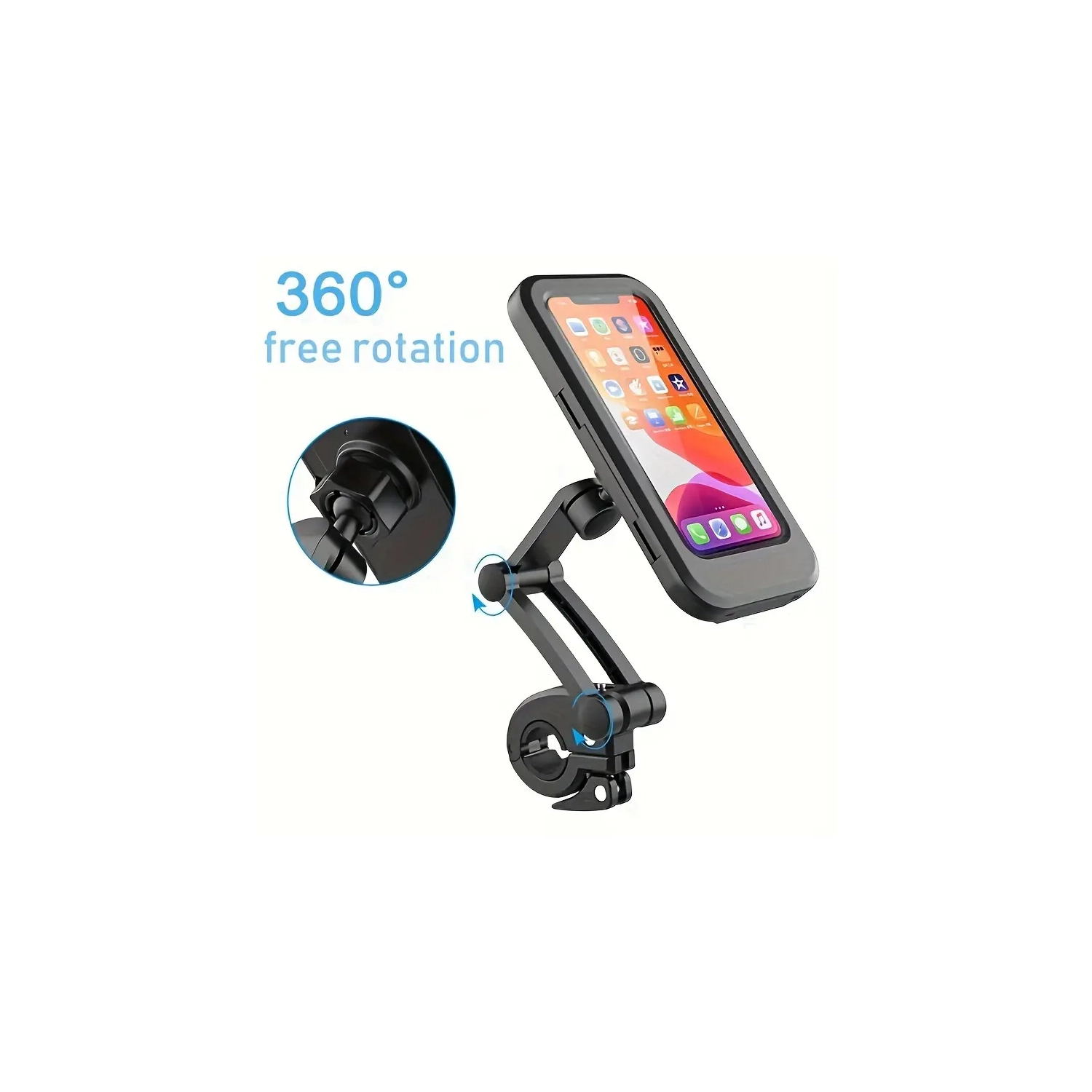 Support de téléphone étanche pour moto - pivotant à 360°, support universel pour vélo/GPS avec verrou sécurisé - parfait pour une navigation fluide