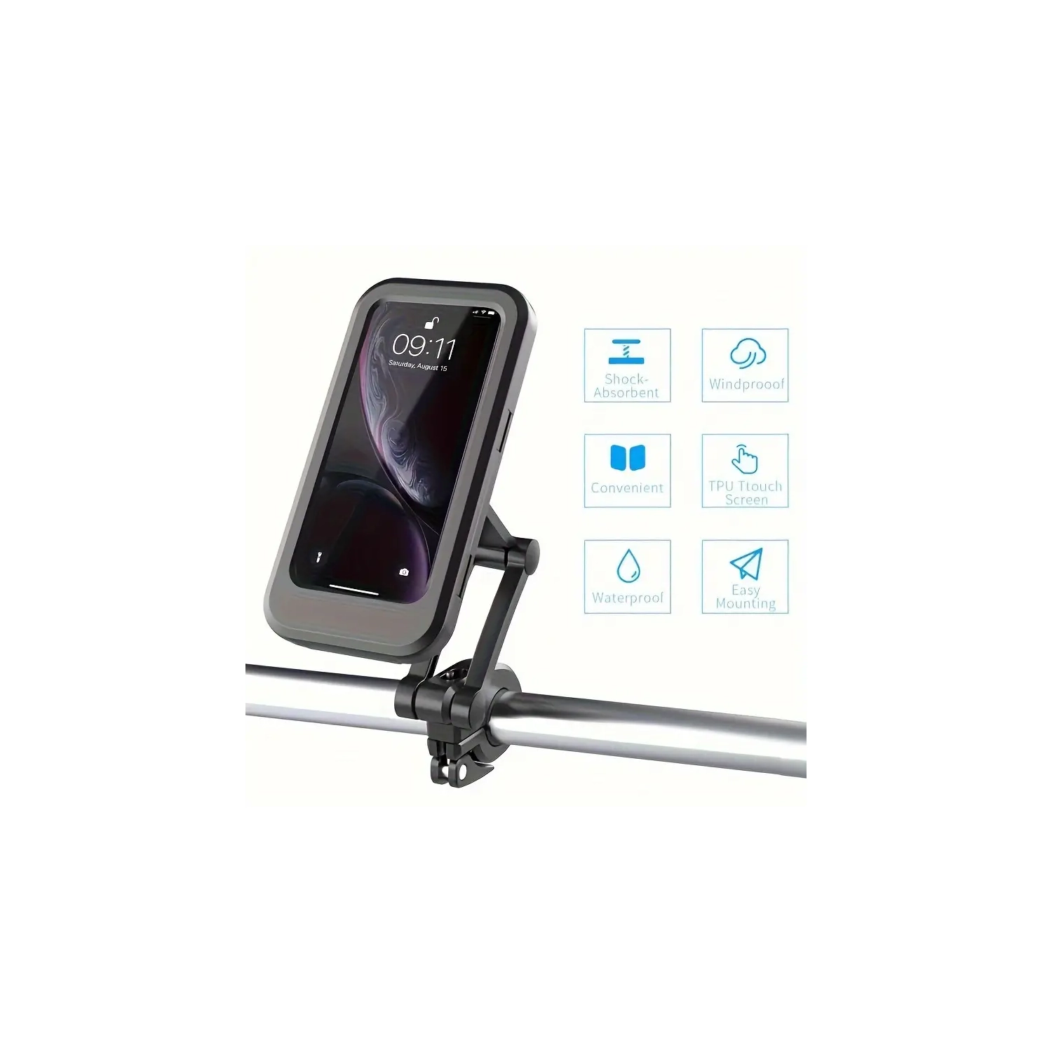Support de téléphone étanche pour moto - pivotant à 360°, support universel pour vélo/GPS avec verrou sécurisé - parfait pour une navigation fluide
