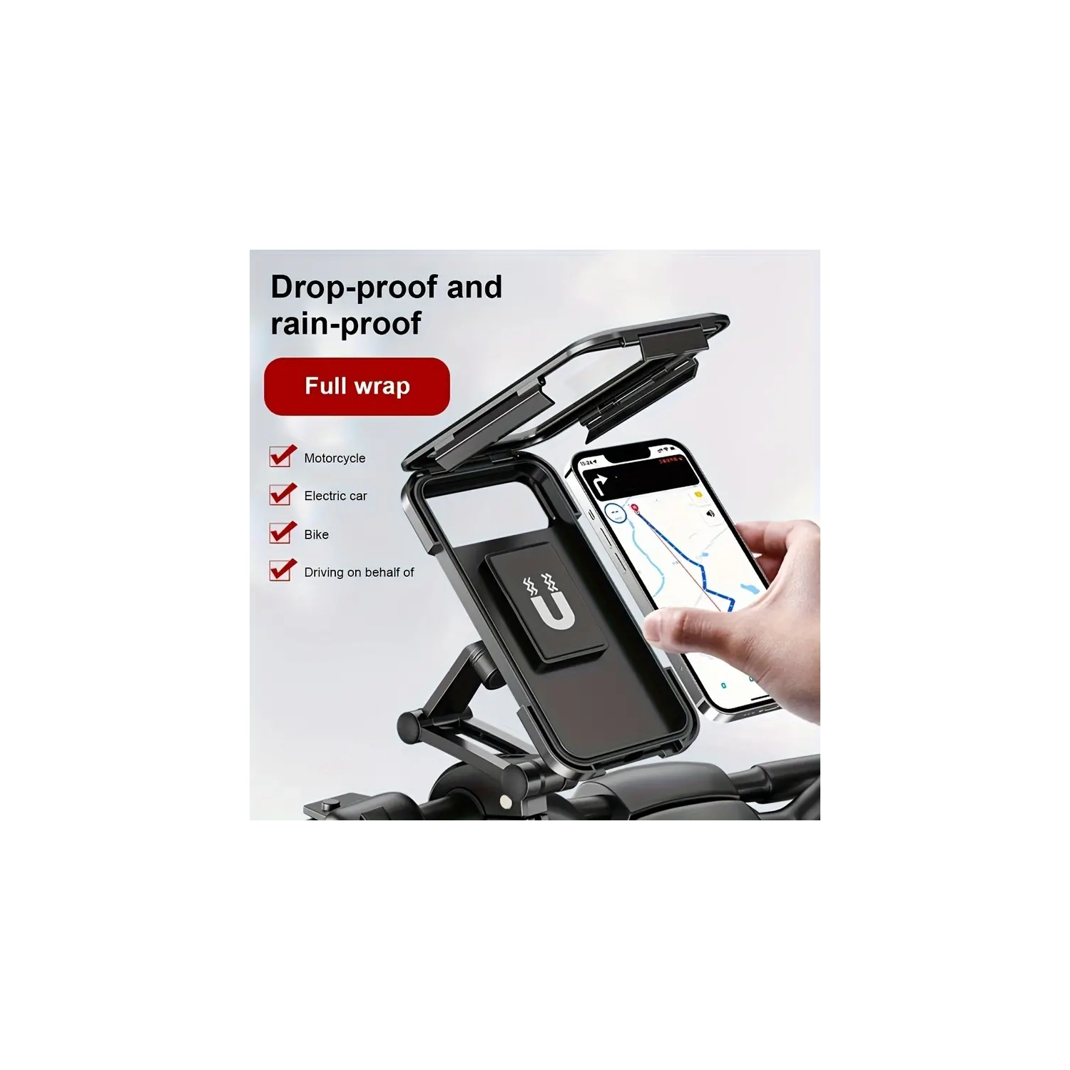 Support de téléphone étanche pour moto - pivotant à 360°, support universel pour vélo/GPS avec verrou sécurisé - parfait pour une navigation fluide