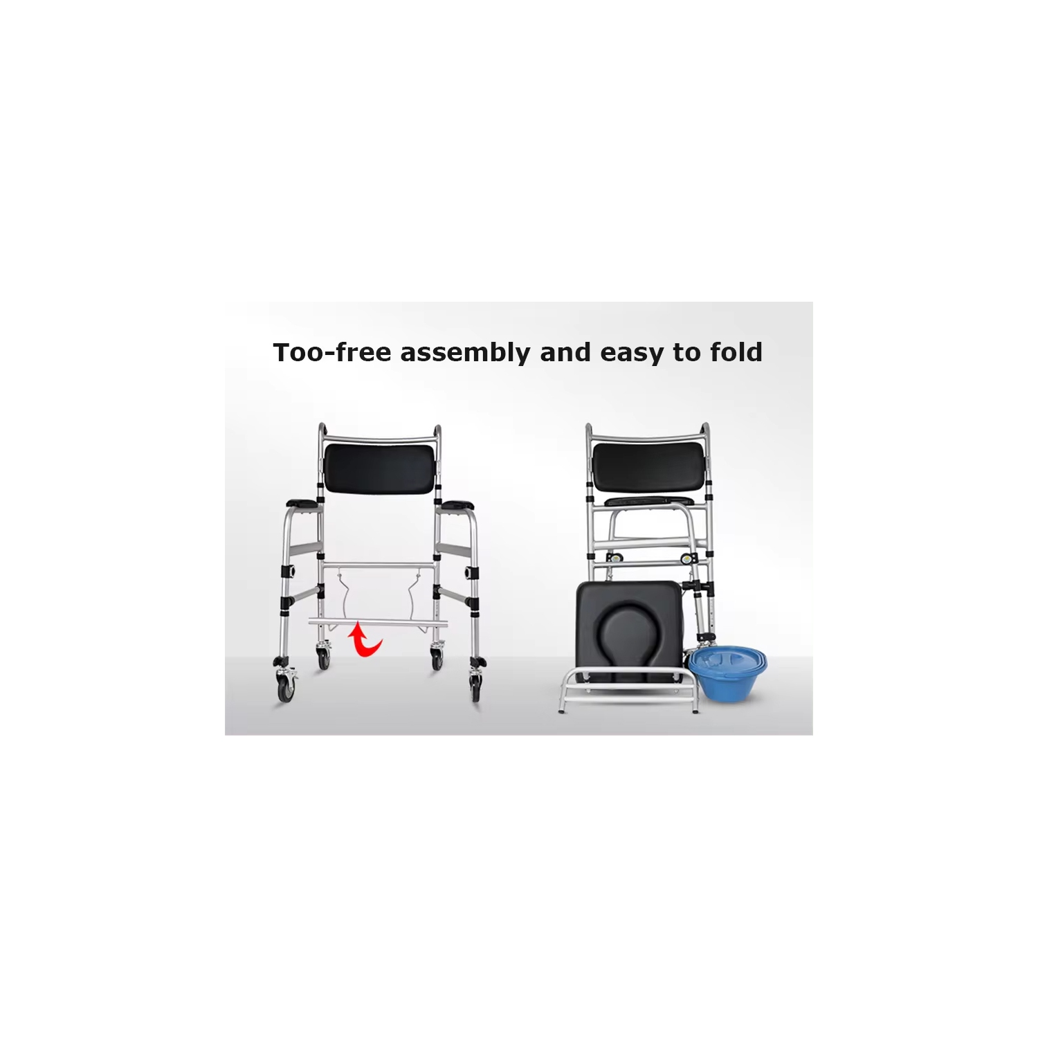 Multifunctional Portable Commode with Wheel