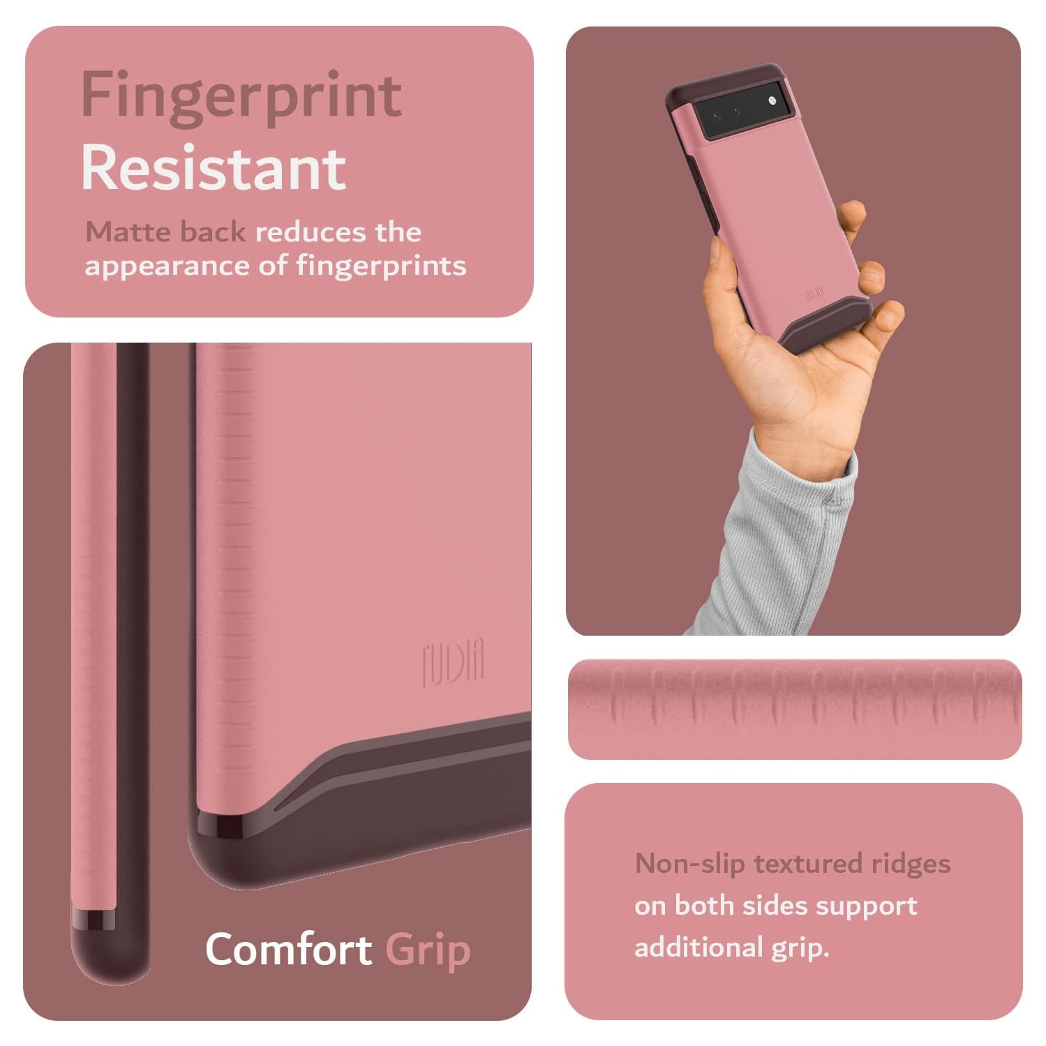 TUDIA Merge Google Pixel 6 Case Dual Layer - Smokey Pink