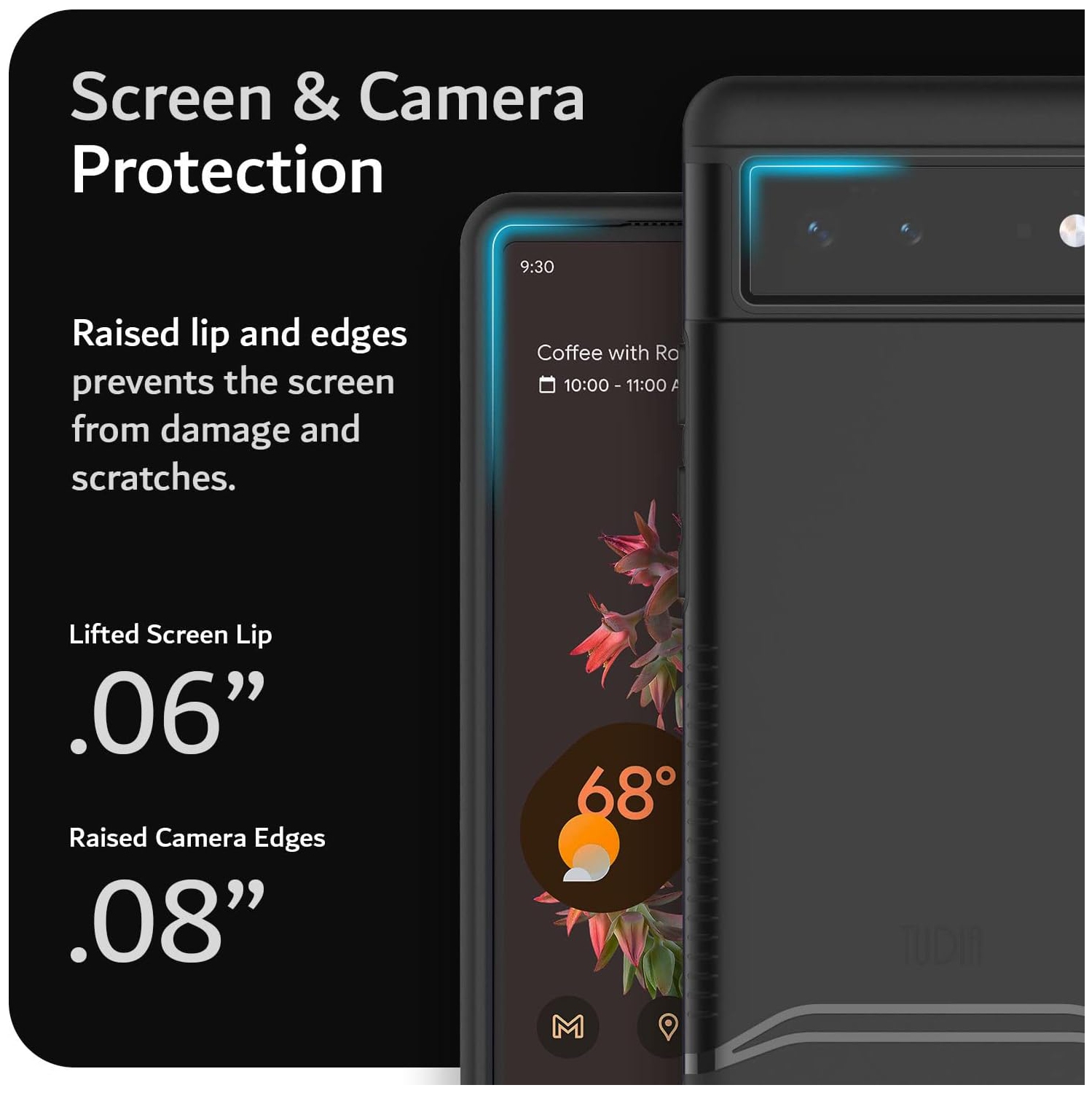 TUDIA Merge Google Pixel 6 Case Dual Layer - Matte Black