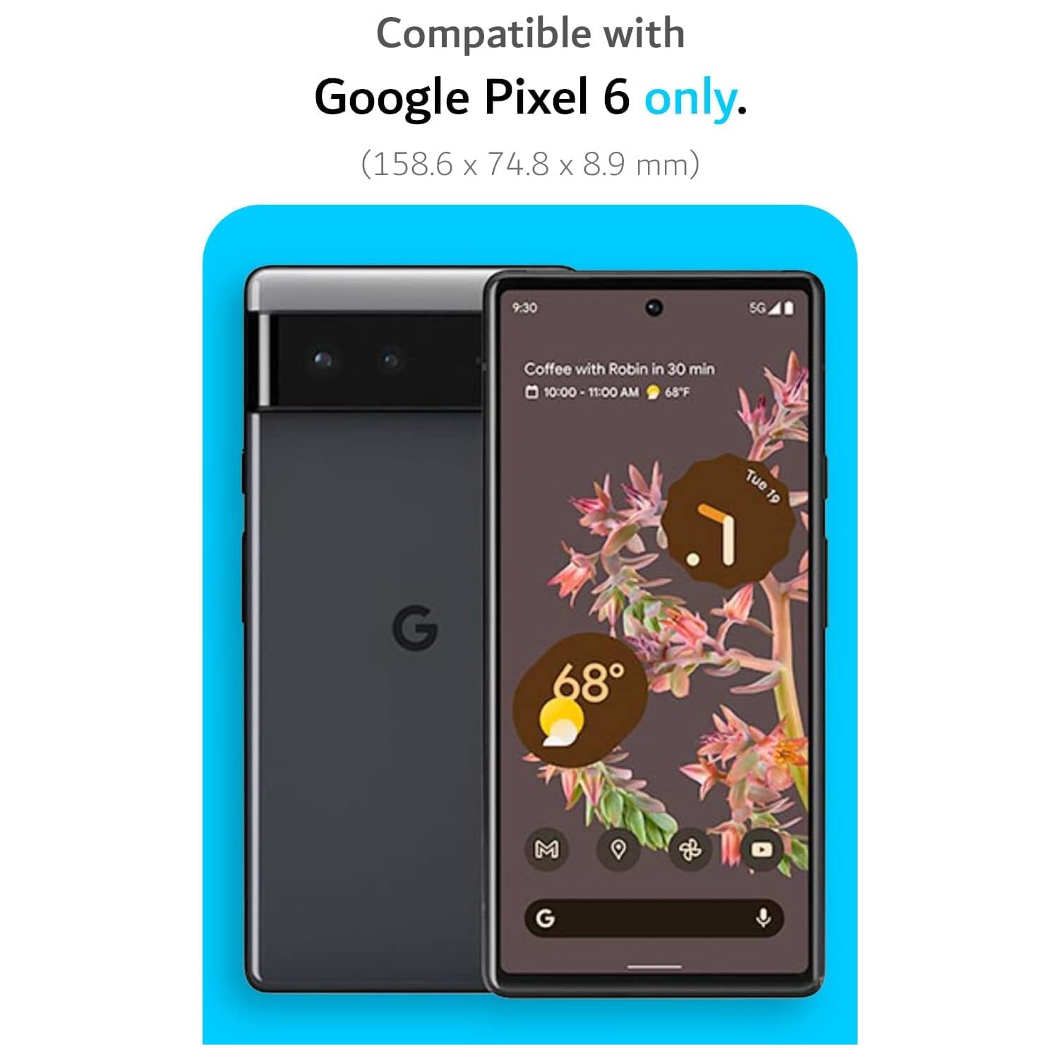 Étui double couche Merge de TUDIA pour Pixel 6 de Google - Ardoise métallique