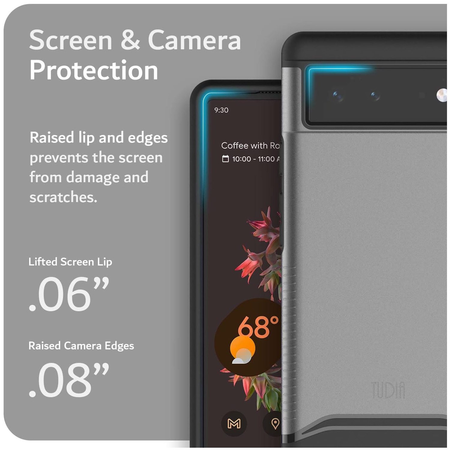 Étui double couche Merge de TUDIA pour Pixel 6 de Google - Ardoise métallique