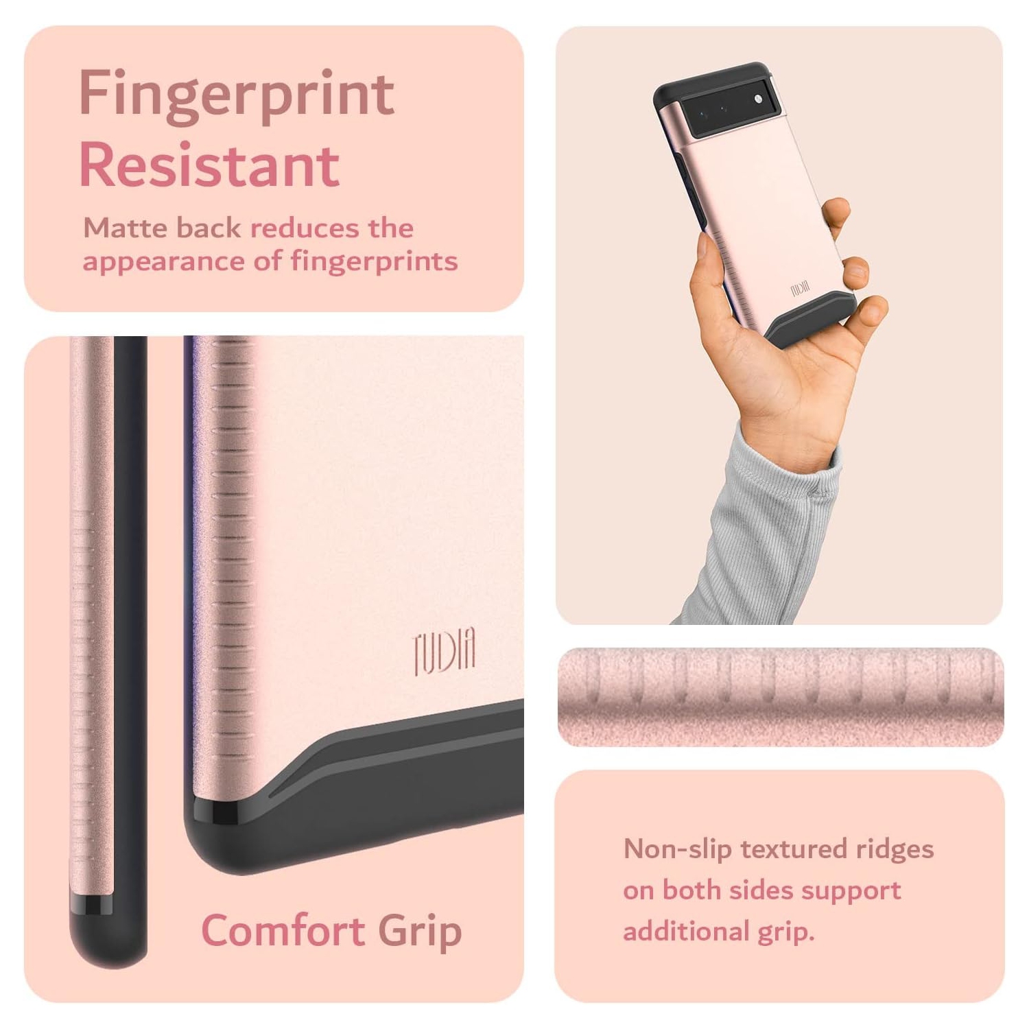 TUDIA Merge Google Pixel 6 Case Dual Layer - Rose Gold