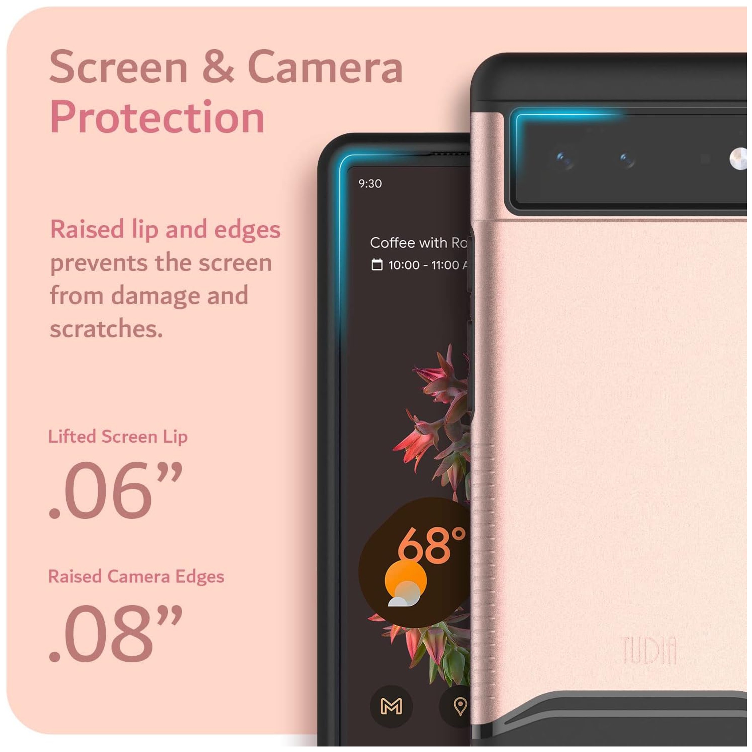 TUDIA Merge Google Pixel 6 Case Dual Layer - Rose Gold