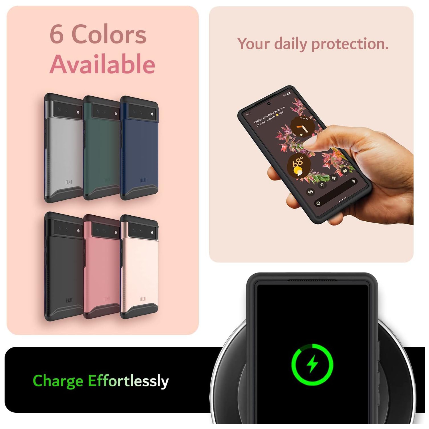 TUDIA Merge Google Pixel 6 Case Dual Layer - Rose Gold