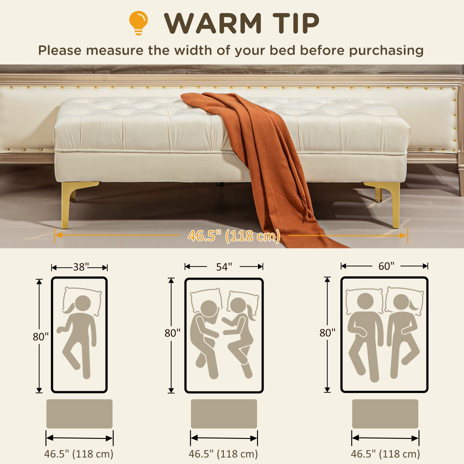 HOMCOM Velvet Upholstered Bench Seat, End of Bed Bench, Entryway Shoe Bench with Button Tufted and Metal Legs for Living Room, Bedroom, Dining Room,