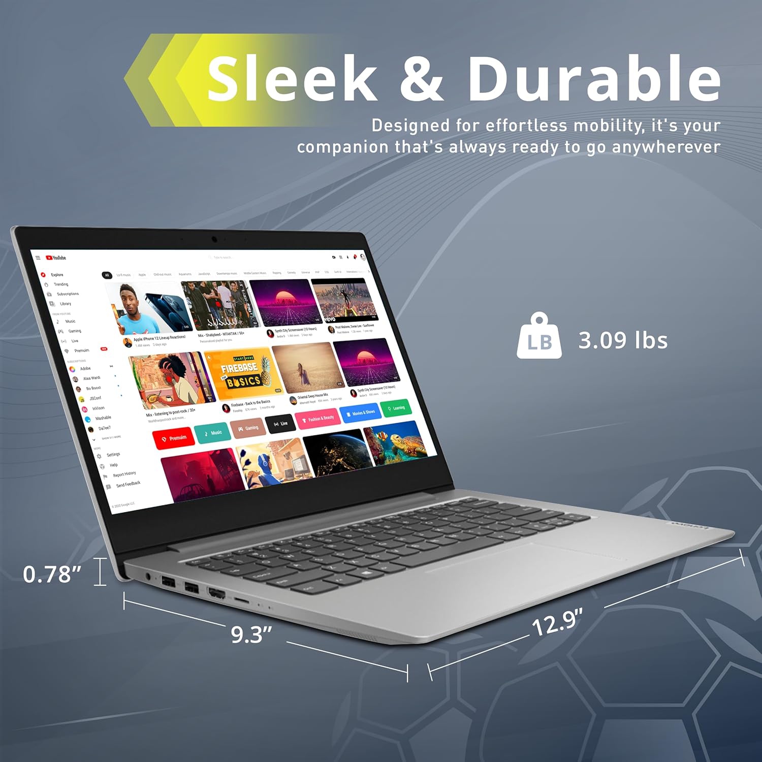 Lenovo IdeaPad 1 14" HD Business Laptop, AMD A6-9220e, 64GB eMMC, 4GB RAM, AMD Radeon R4 Graphics, 1 Year Office 365, Windows 10 S, Platinum Gray,