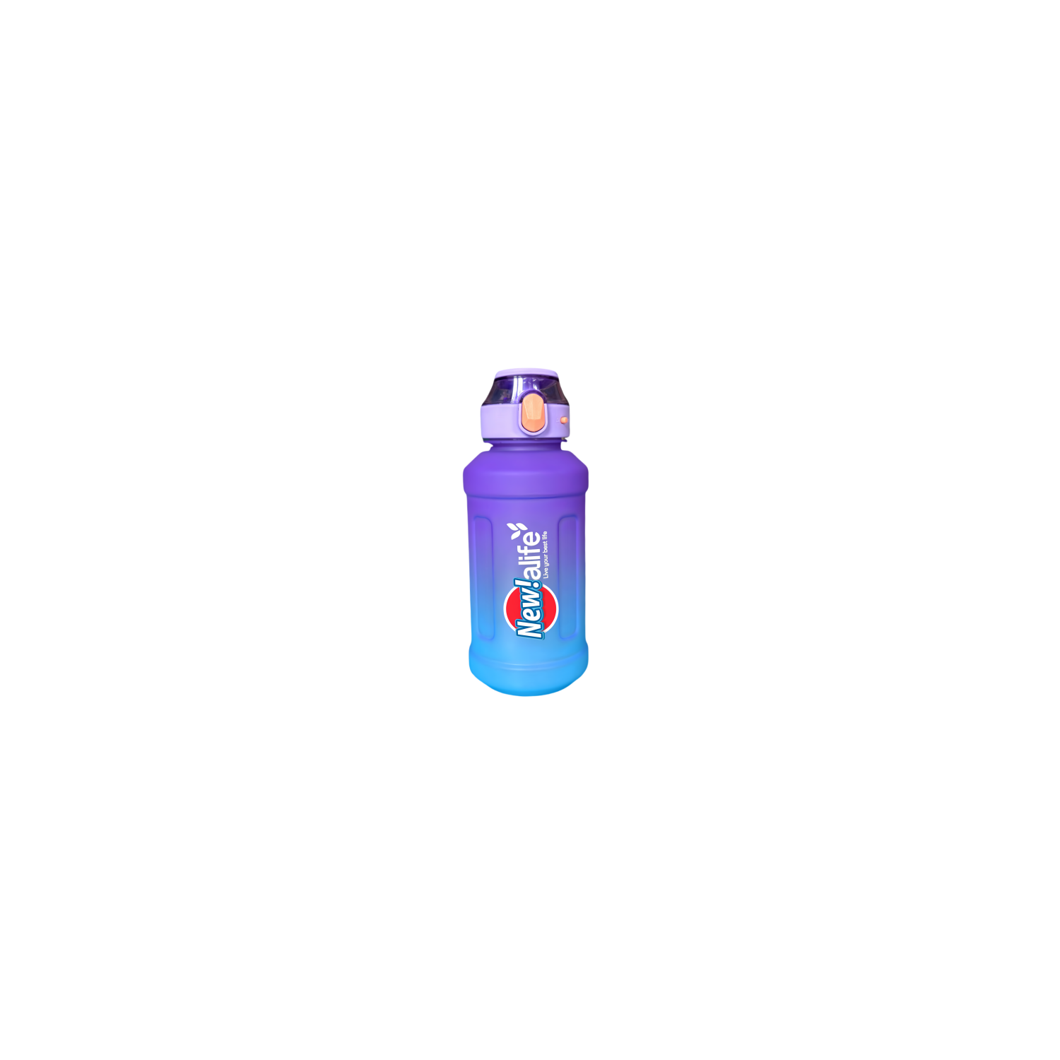 New life Water Bottle Outdoor Sports, With Scale Mark,With Straw,Leakproof Drinking Bottle, Plastic,1300ml Purple Blue