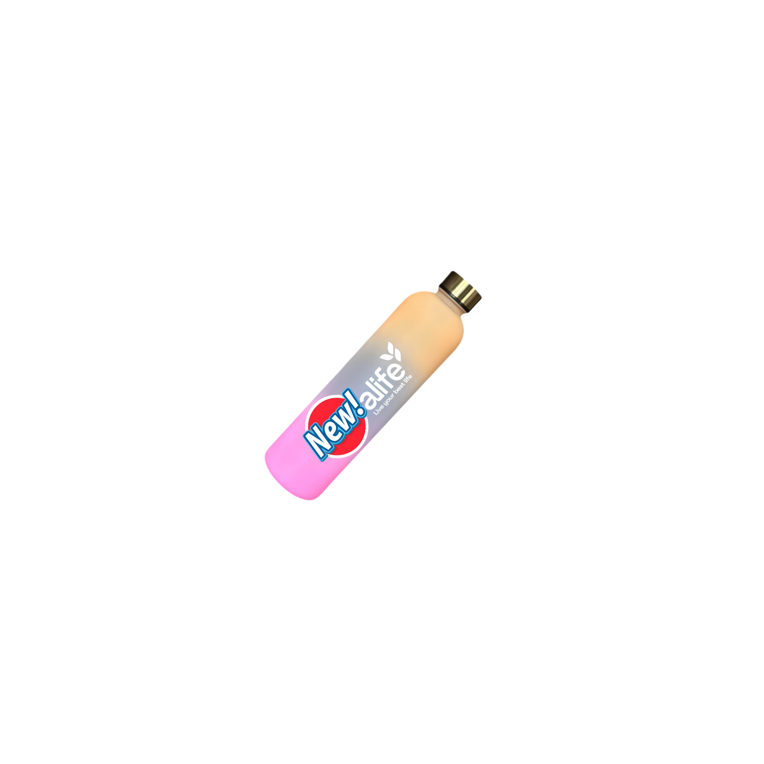 Nouvelle bouteille d'eau de Life Sports motivationnelle, avec marqueur de temps, couvercle à vis, plastique 900&nbsp;ml jaune rose