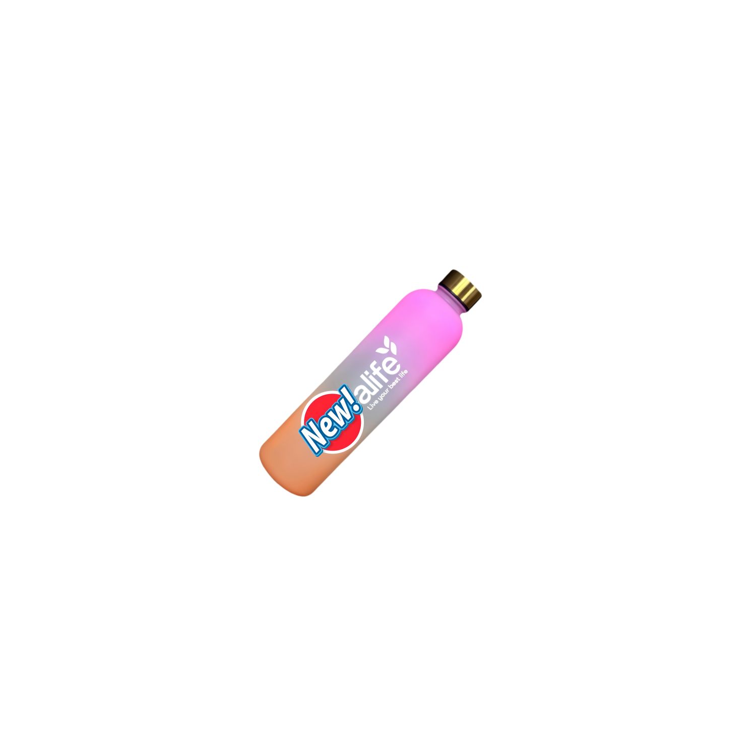 Nouvelle bouteille d'eau Life Sports motivationnelle, avec marqueur de temps, couvercle à vis, plastique 900&nbsp;ml rose orange
