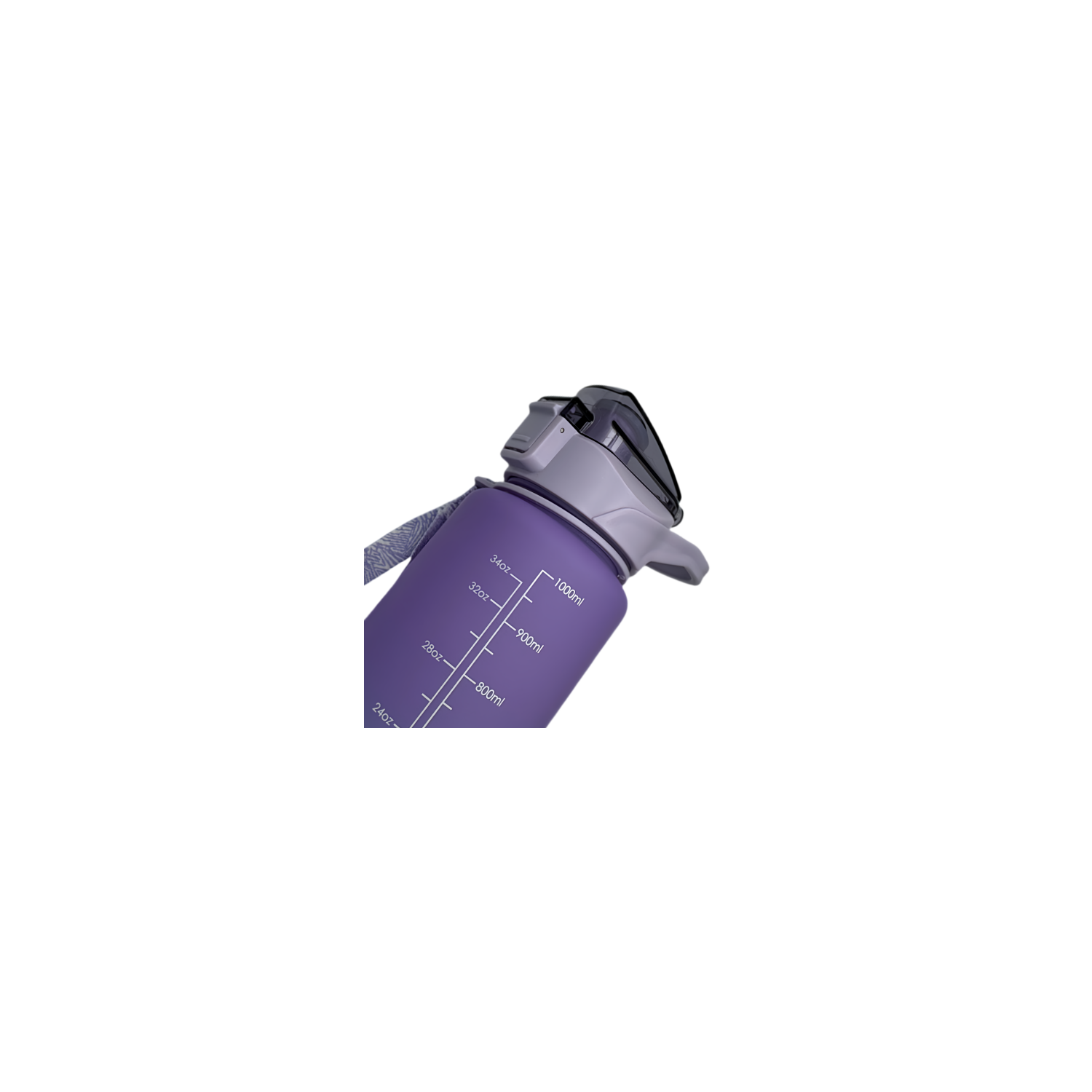 Nouvelle bouteille d'eau Life Sports d'extérieur, avec marque à l'échelle, avec paille, bouteille étanche, plastique, 1000&nbsp;ml violet bleu