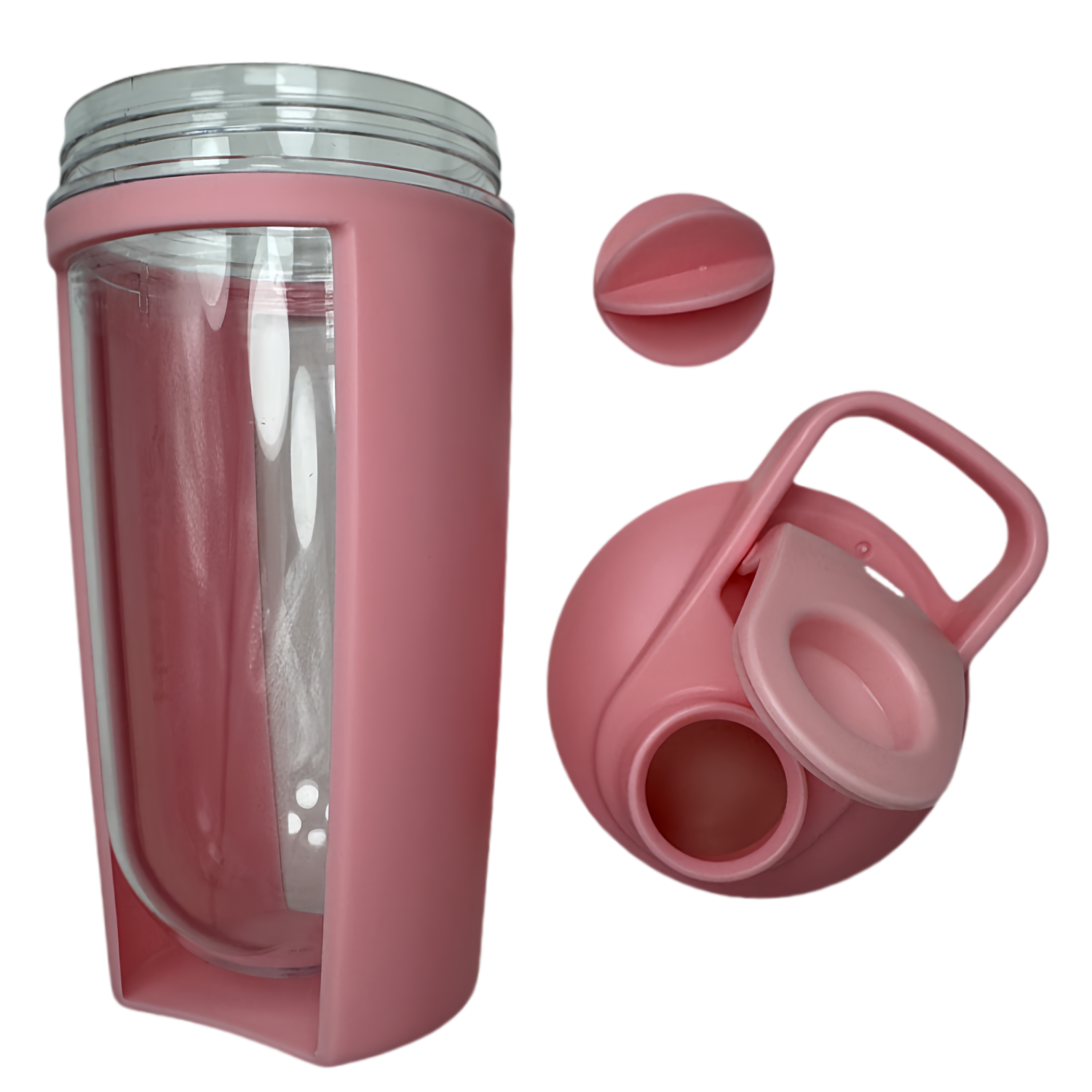 Bouteille mélangeuse portative New Life, rose 500&nbsp;ml