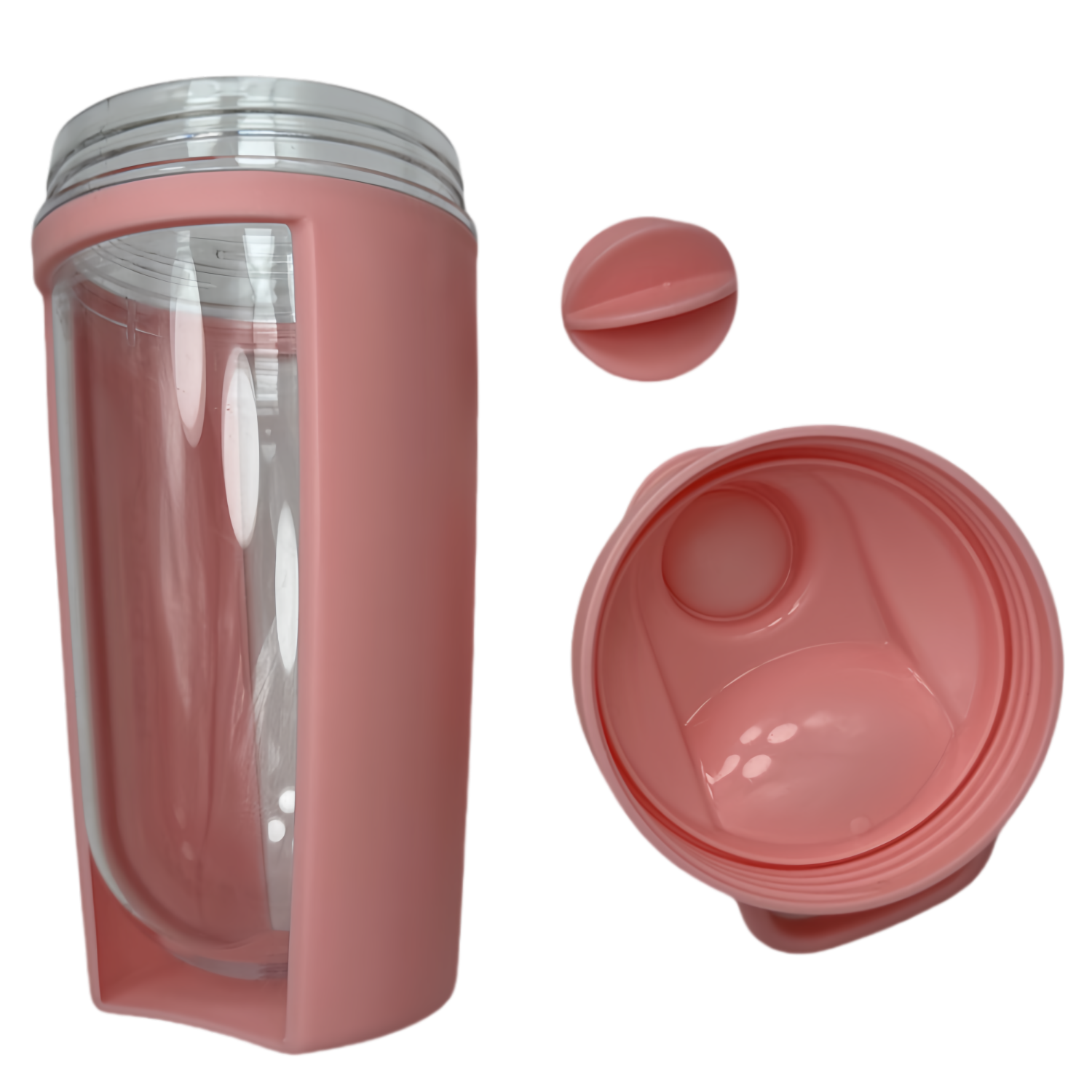 Bouteille mélangeuse portative New Life, rose 500&nbsp;ml