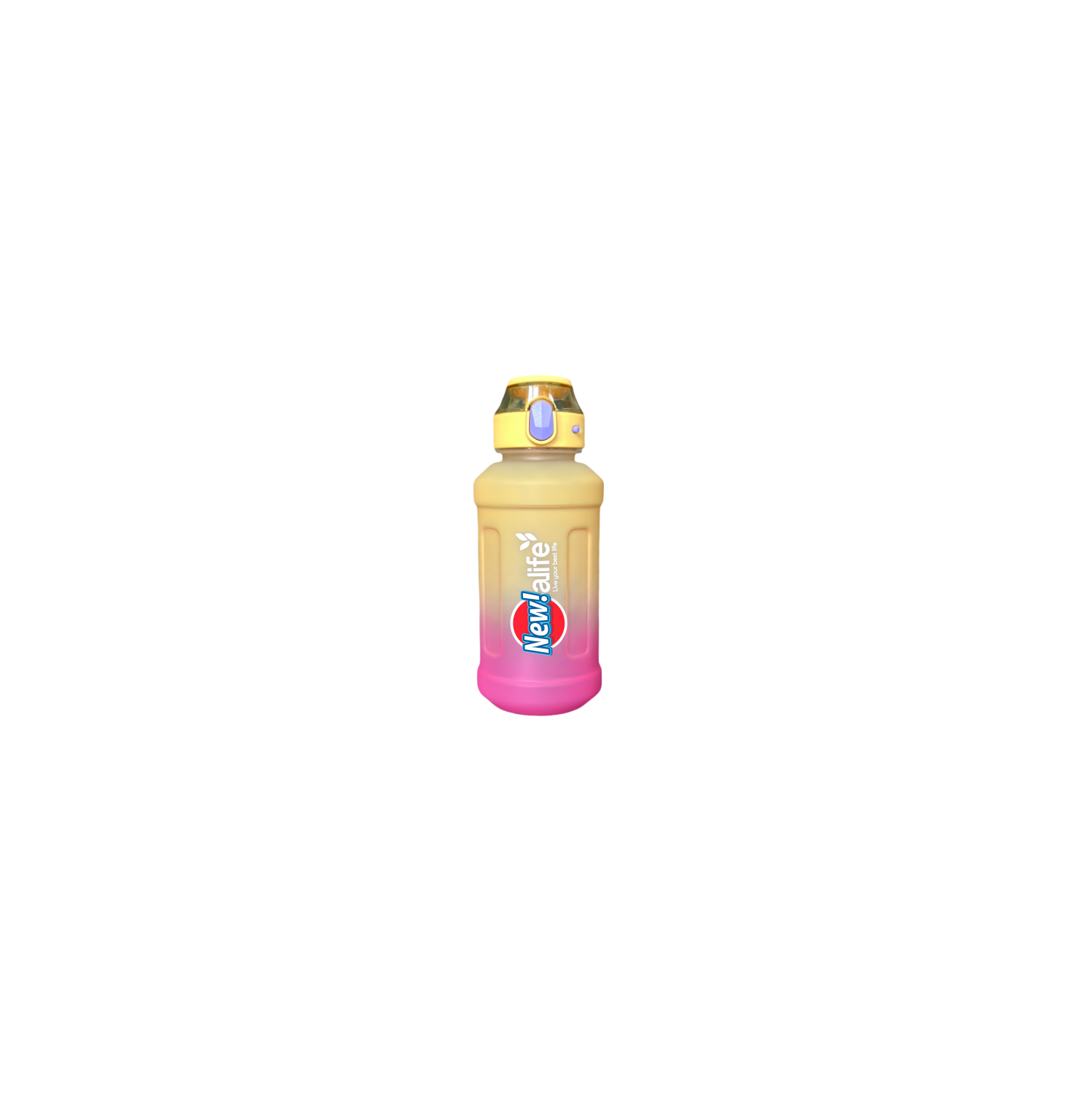Nouvelle bouteille d'eau Life Sports d'extérieur, avec marque à l'échelle, avec paille, bouteille étanche, plastique, 1300&nbsp;ml jaune rose