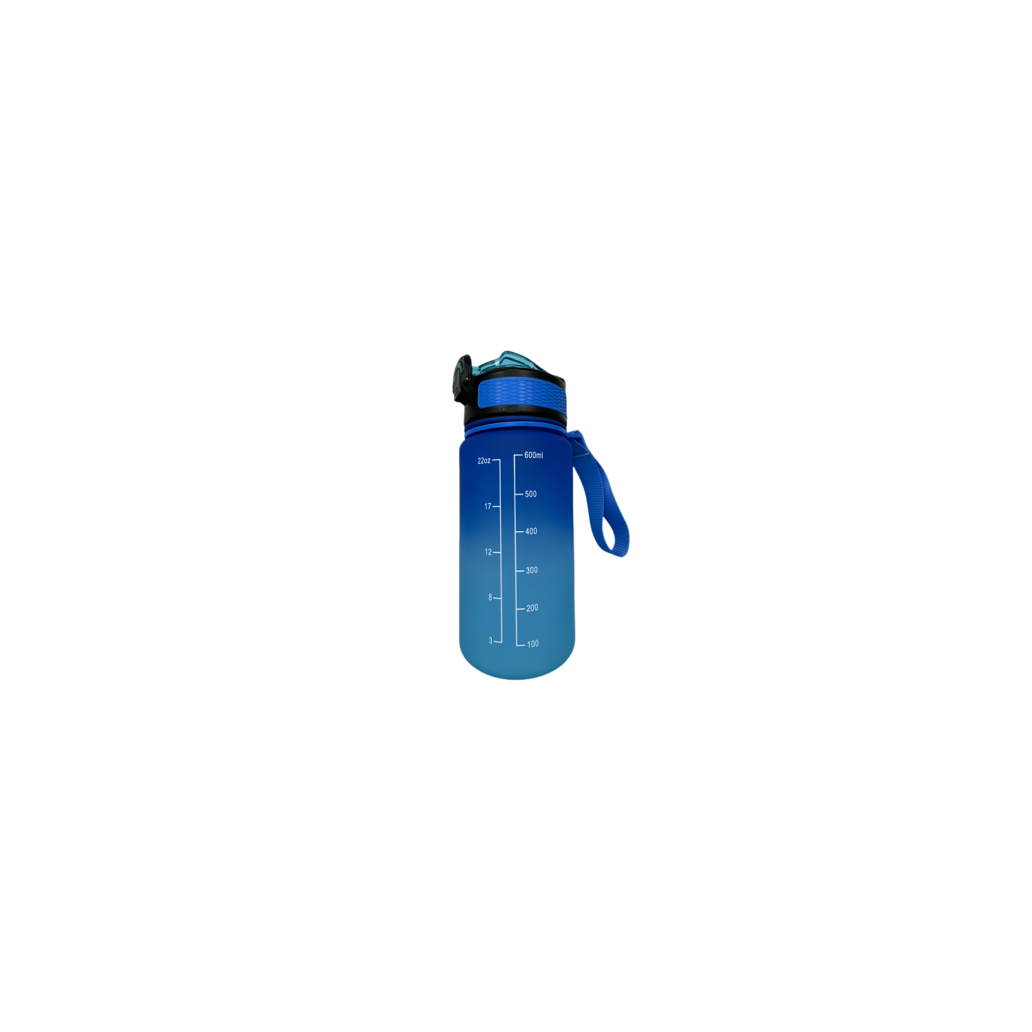 New life Water Bottle Outdoor Sports, With Scale Mark,With Straw,Leakproof Drinking Bottle, Plastic,600ml Blue Gradient