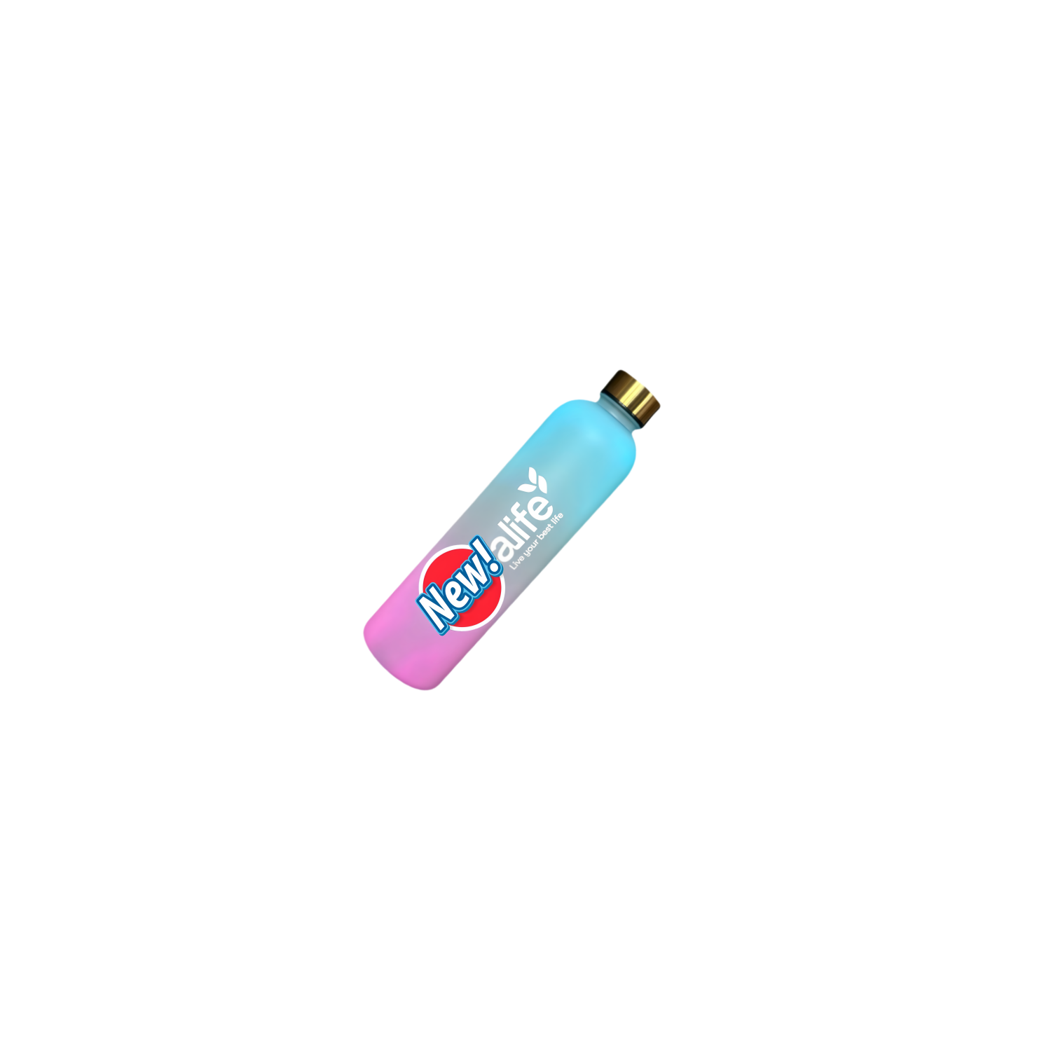 Nouveau Life bouteille d'eau sport motivationnel, avec marqueur de temps, couvercle à vis, plastique 900&nbsp;ml bleu rose